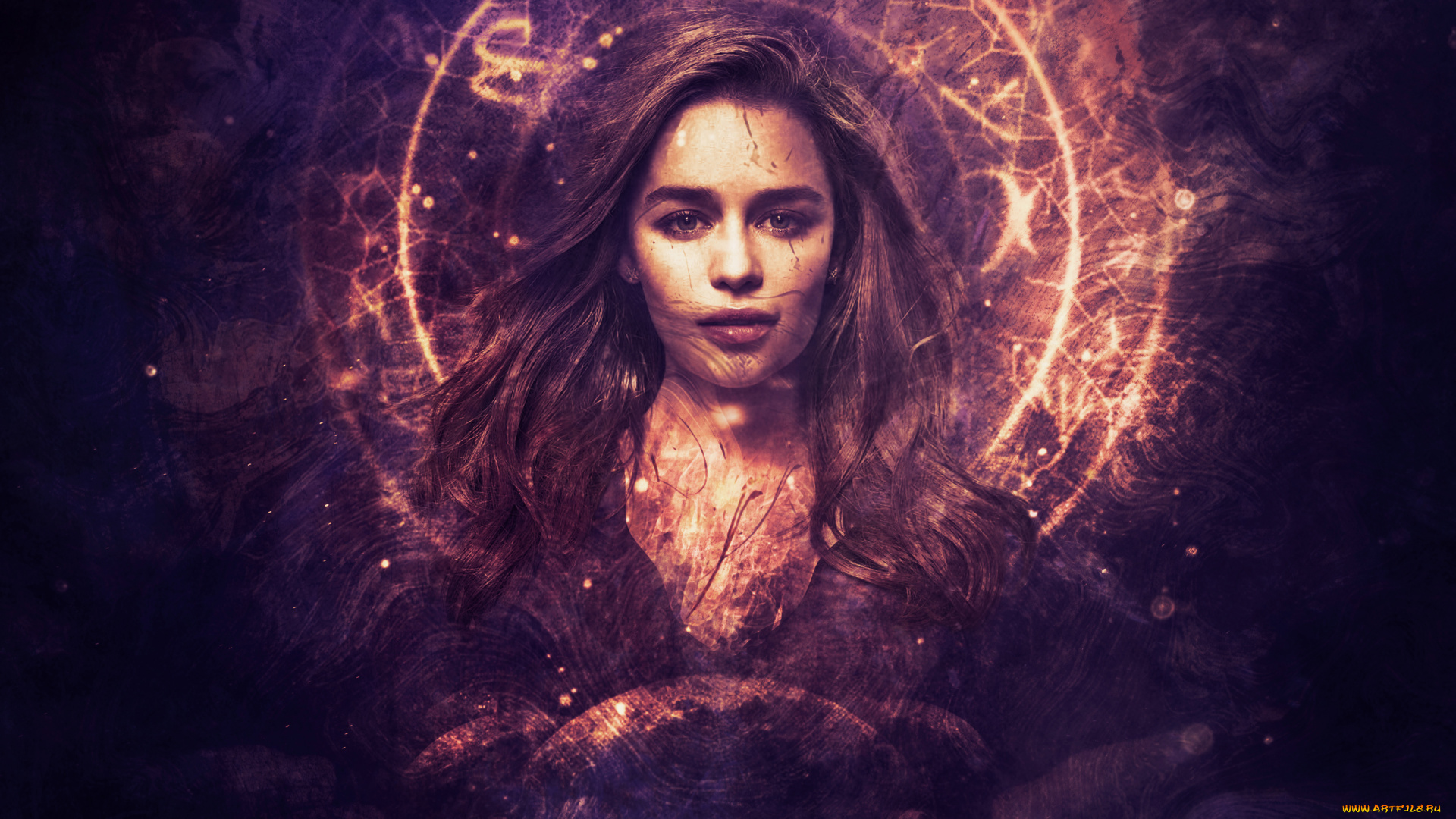 рисованное, люди, эмилия, кларк, лицо