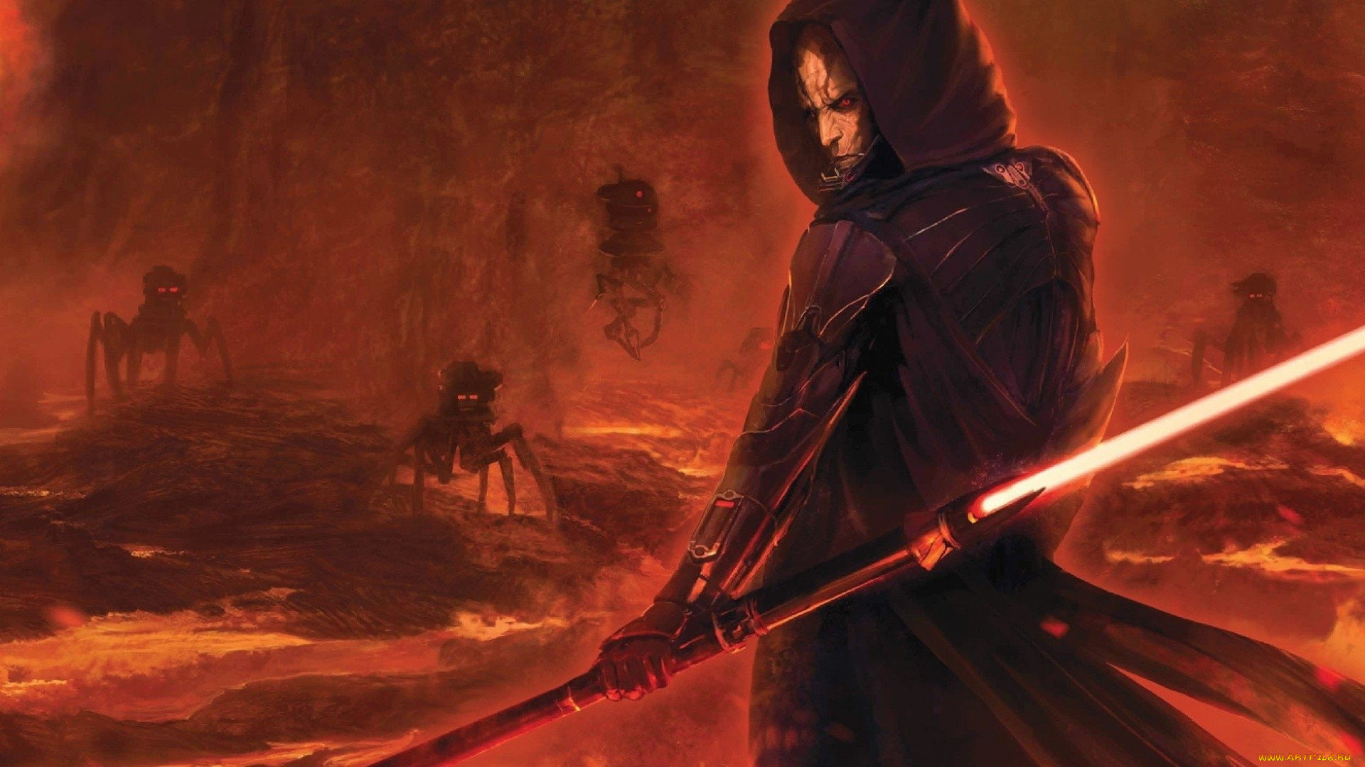 видео, игры, star, wars, , empire, at, war, -, forces, of, corruption, ситх, пауки, лава