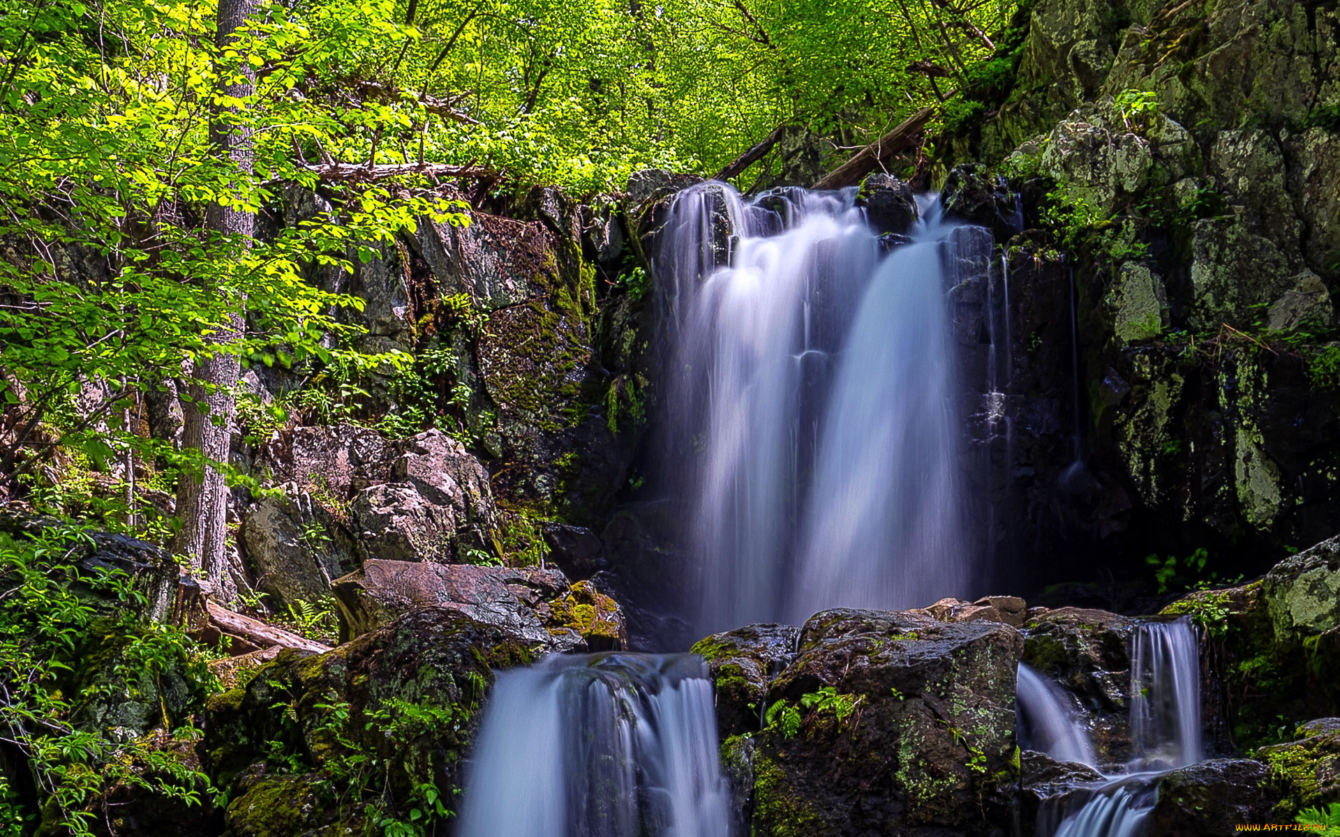 природа, водопады, поток, водопад, вода