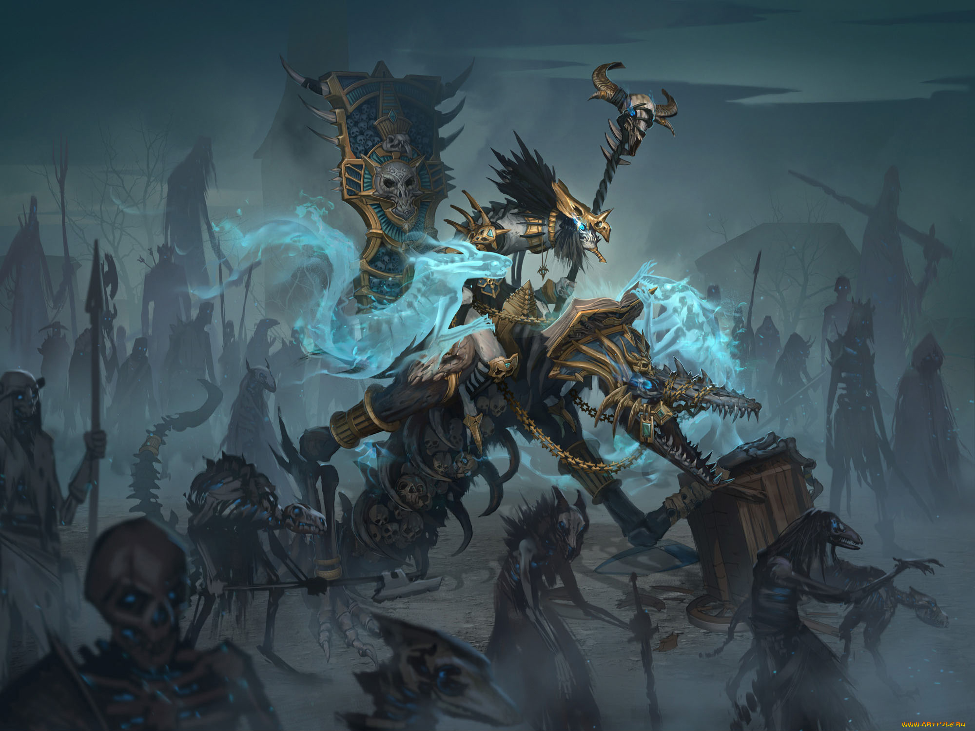 фэнтези, нежить, существа, фон, щит