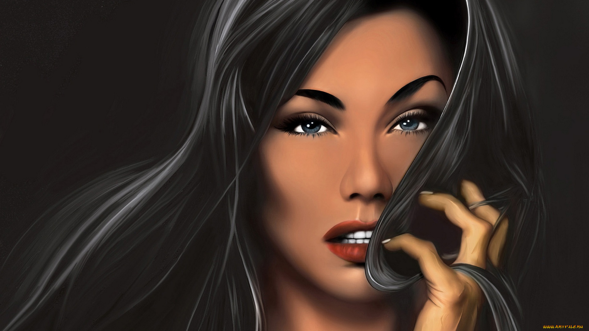 рисованное, люди, девушка, лицо