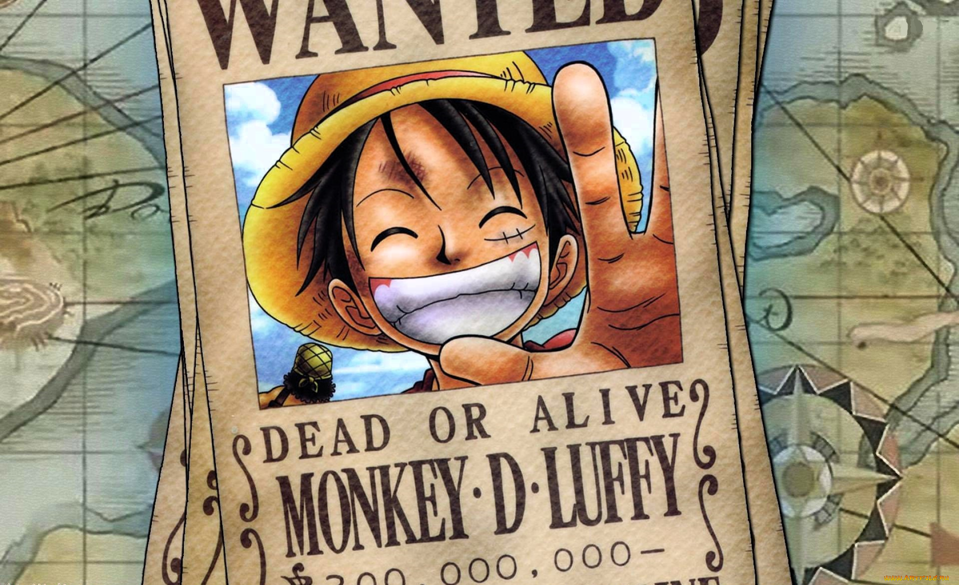 аниме, one, piece, луффи, фото, объявление