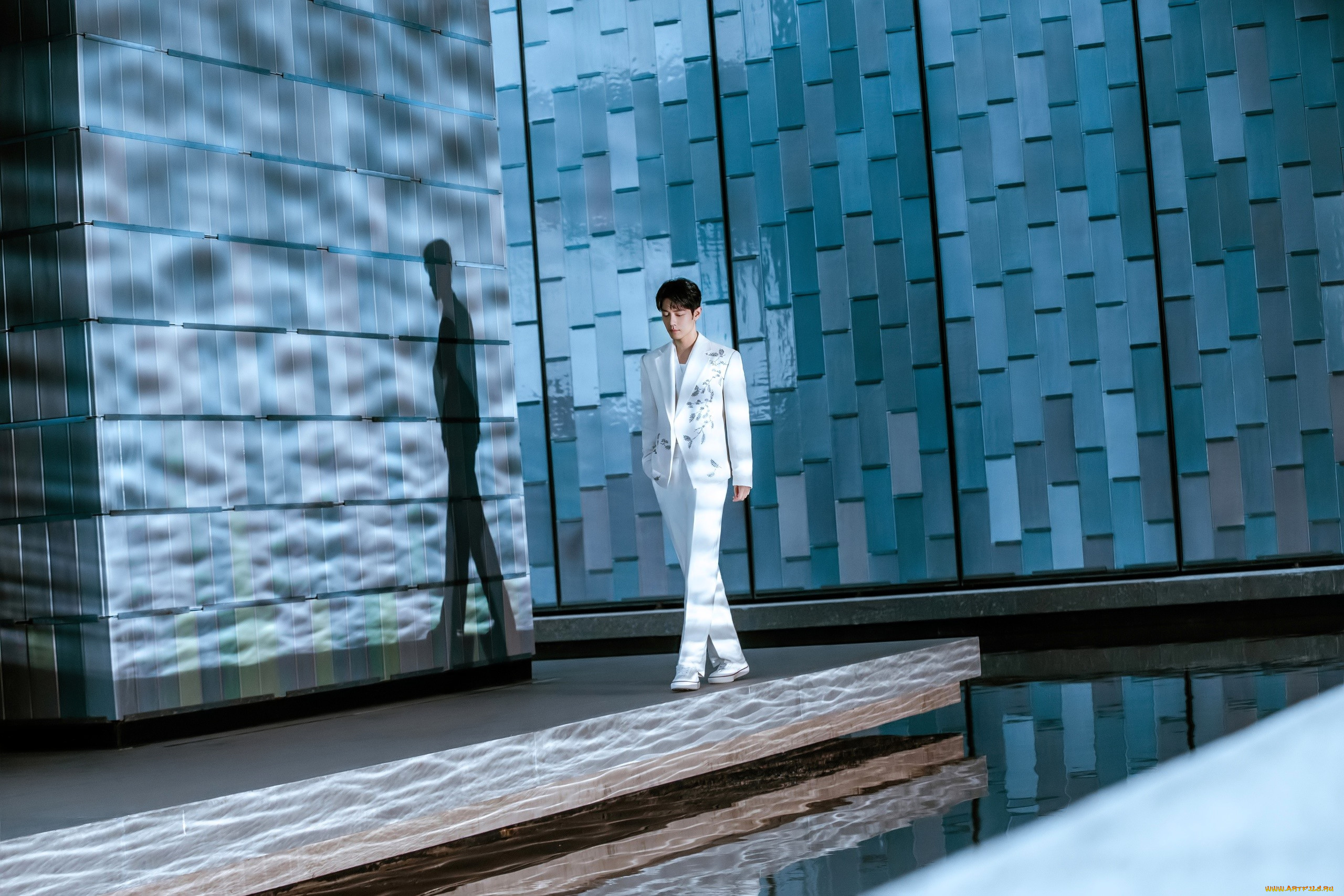 мужчины, xiao, zhan, актер, костюм, стены, канал