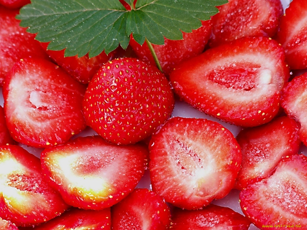 еда, клубника, земляника