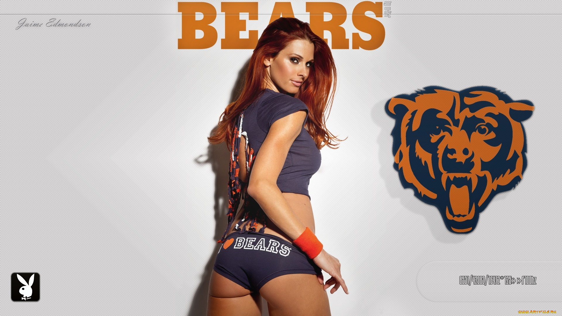 Jaime, Edmondson, девушки, playboy, chicago, bears, шатенка, попка