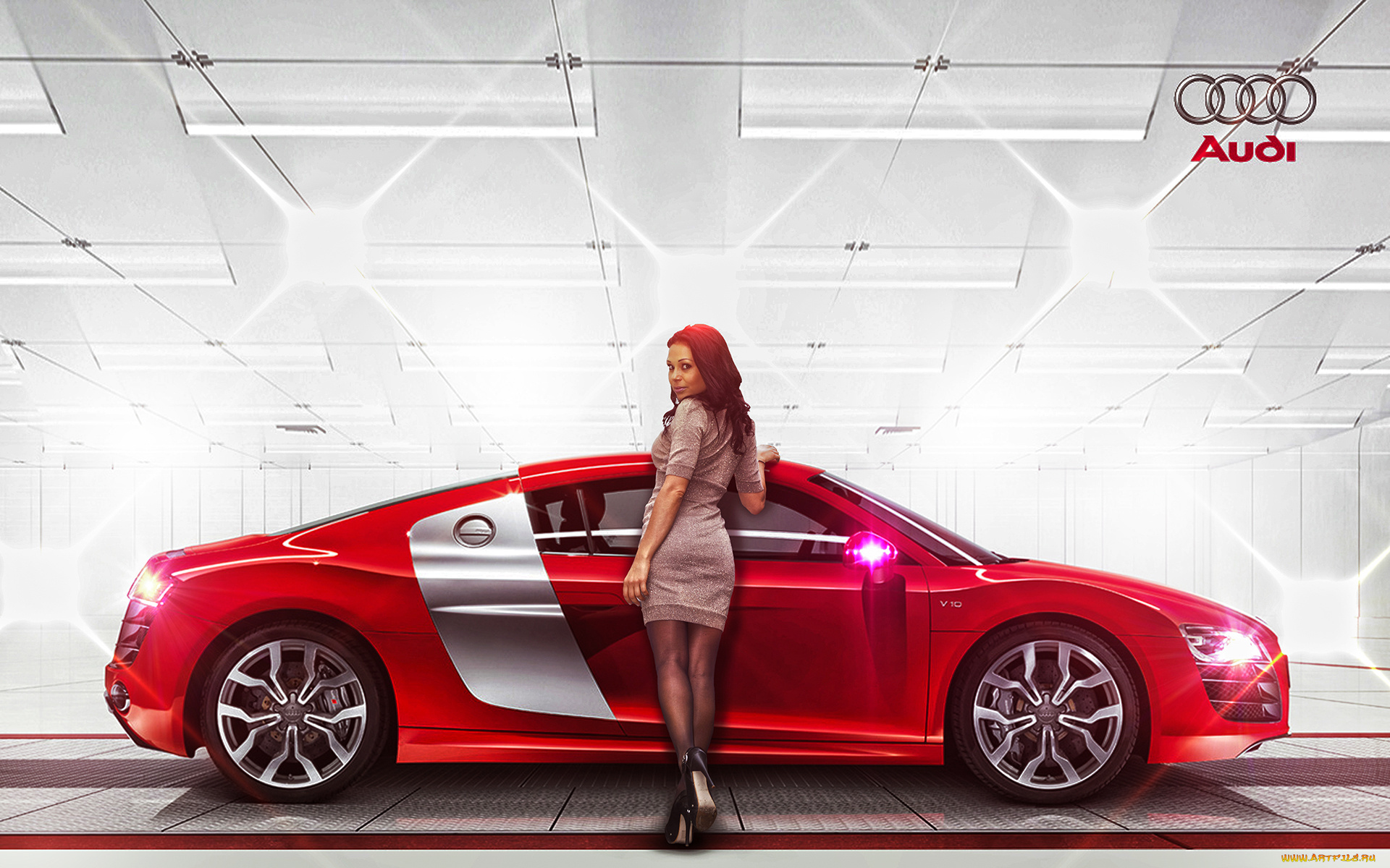 автомобили, авто, девушками, ауди