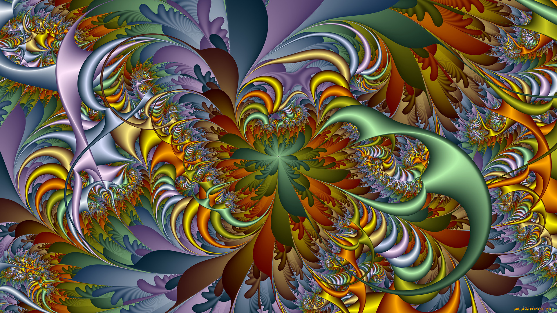 3д, графика, fractal, , фракталы, узор, фон, цвета