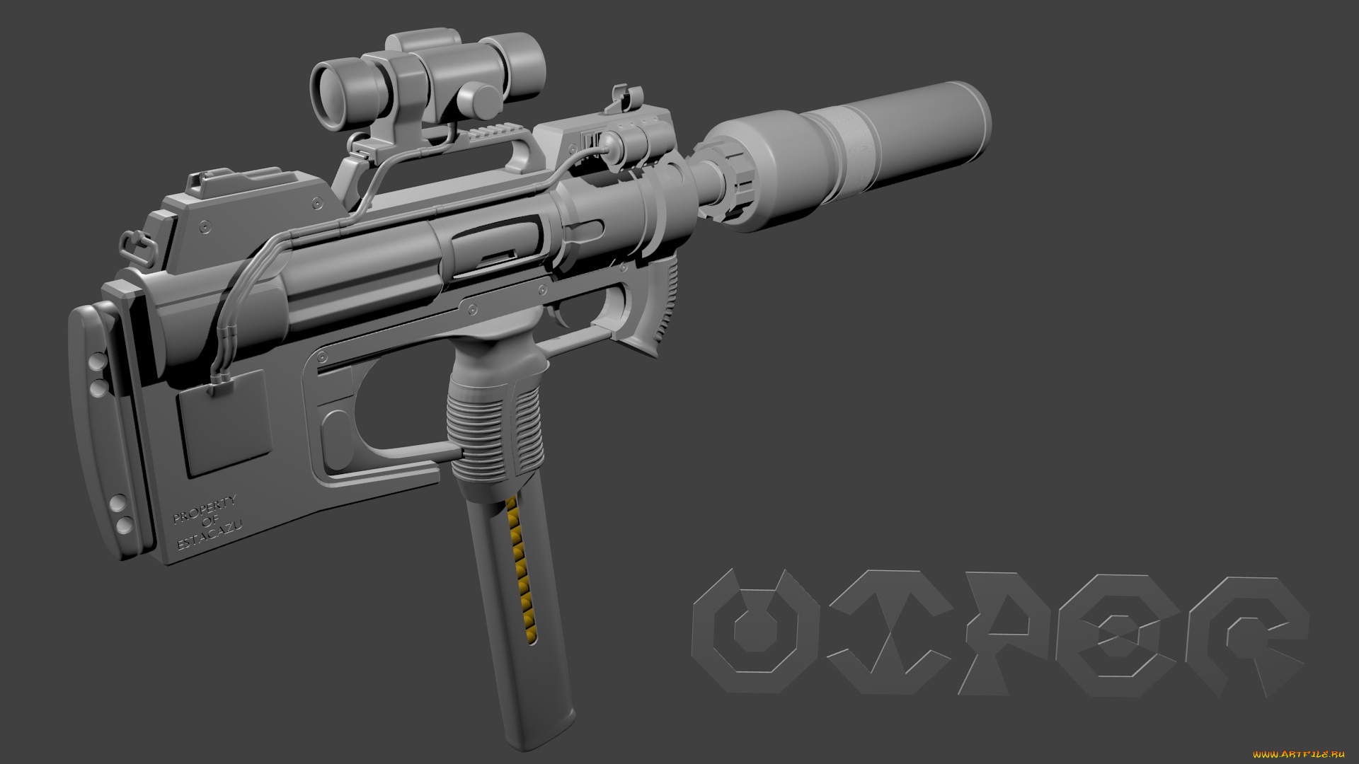 оружие, 3d, автомат