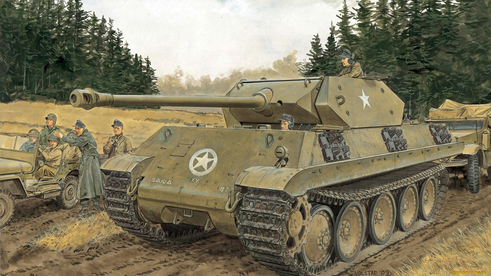 рисованные, армия, танк