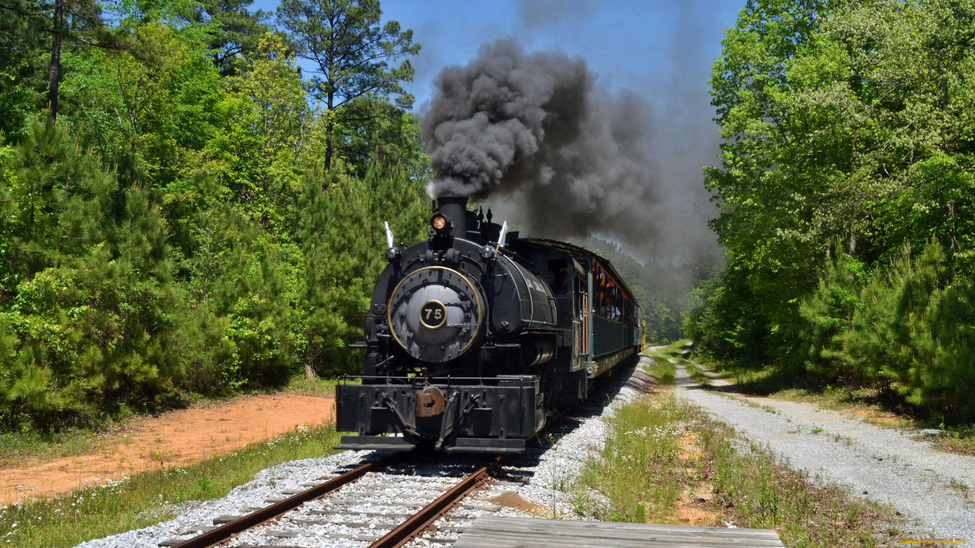 техника, паровозы, железная, дорога, рельсы, паровоз, вагоны