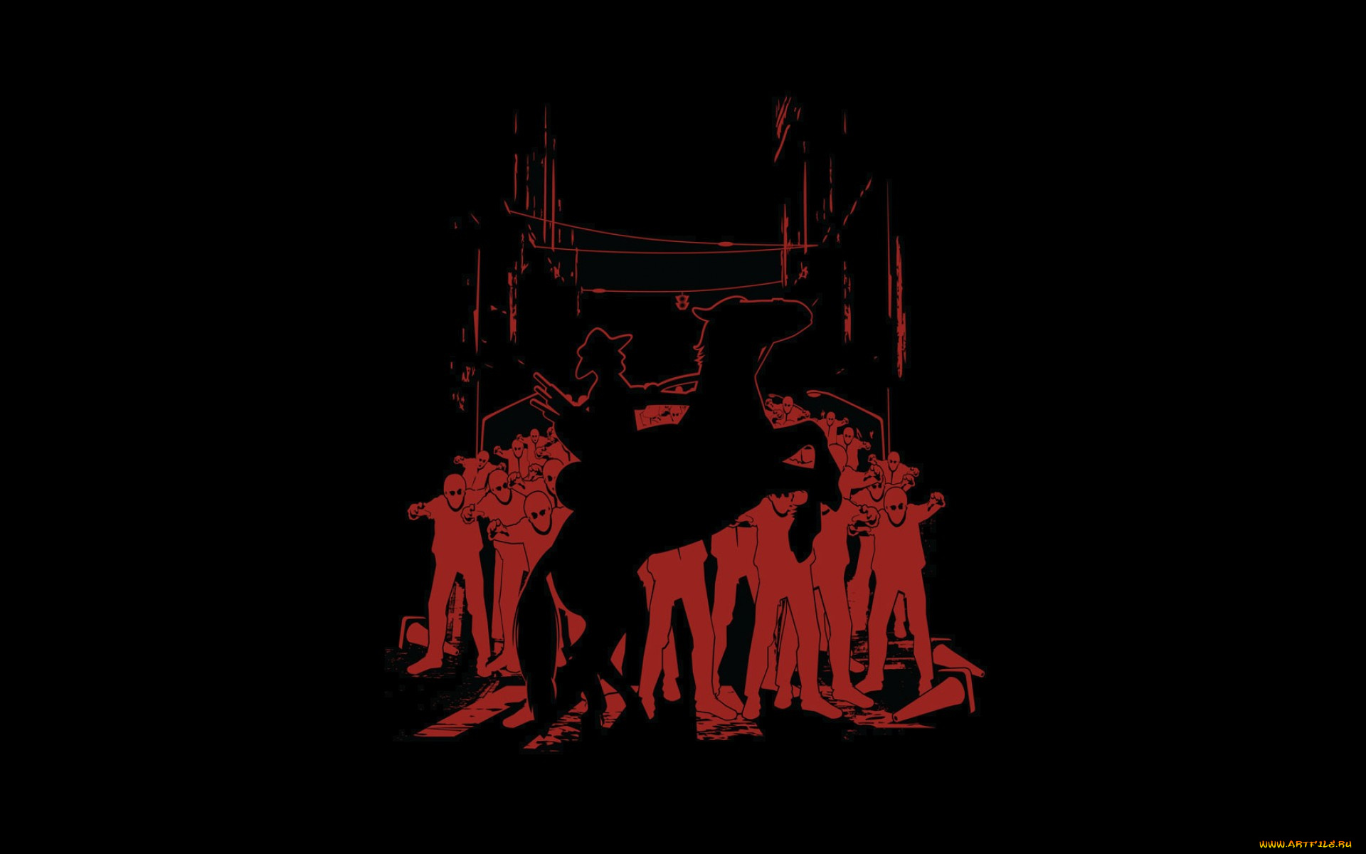 рисованные, минимализм, люди, лошадь, всадник