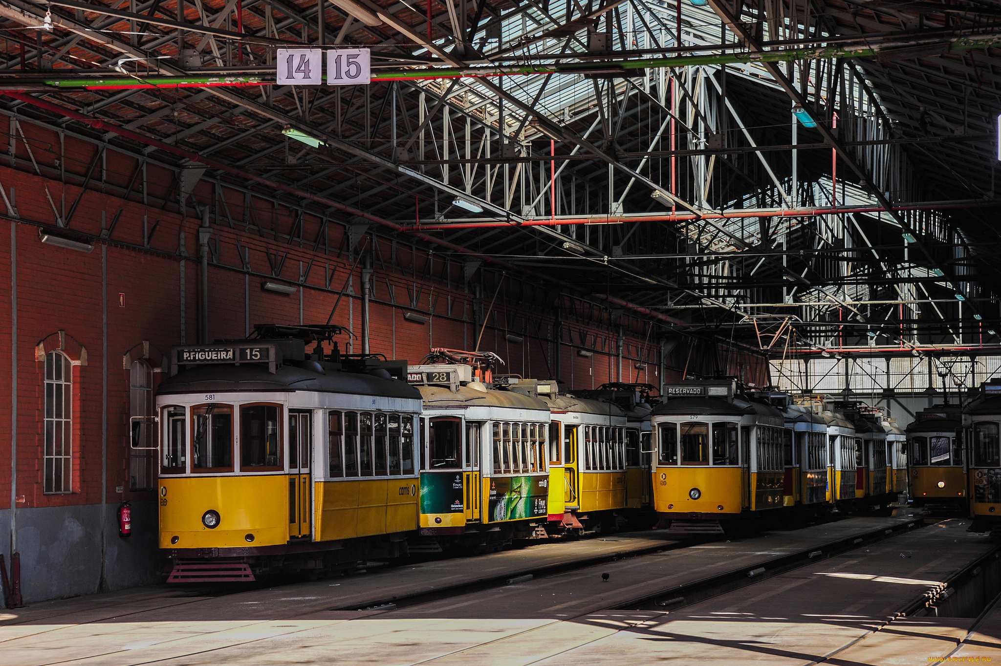 техника, трамваи, рельсы, депо