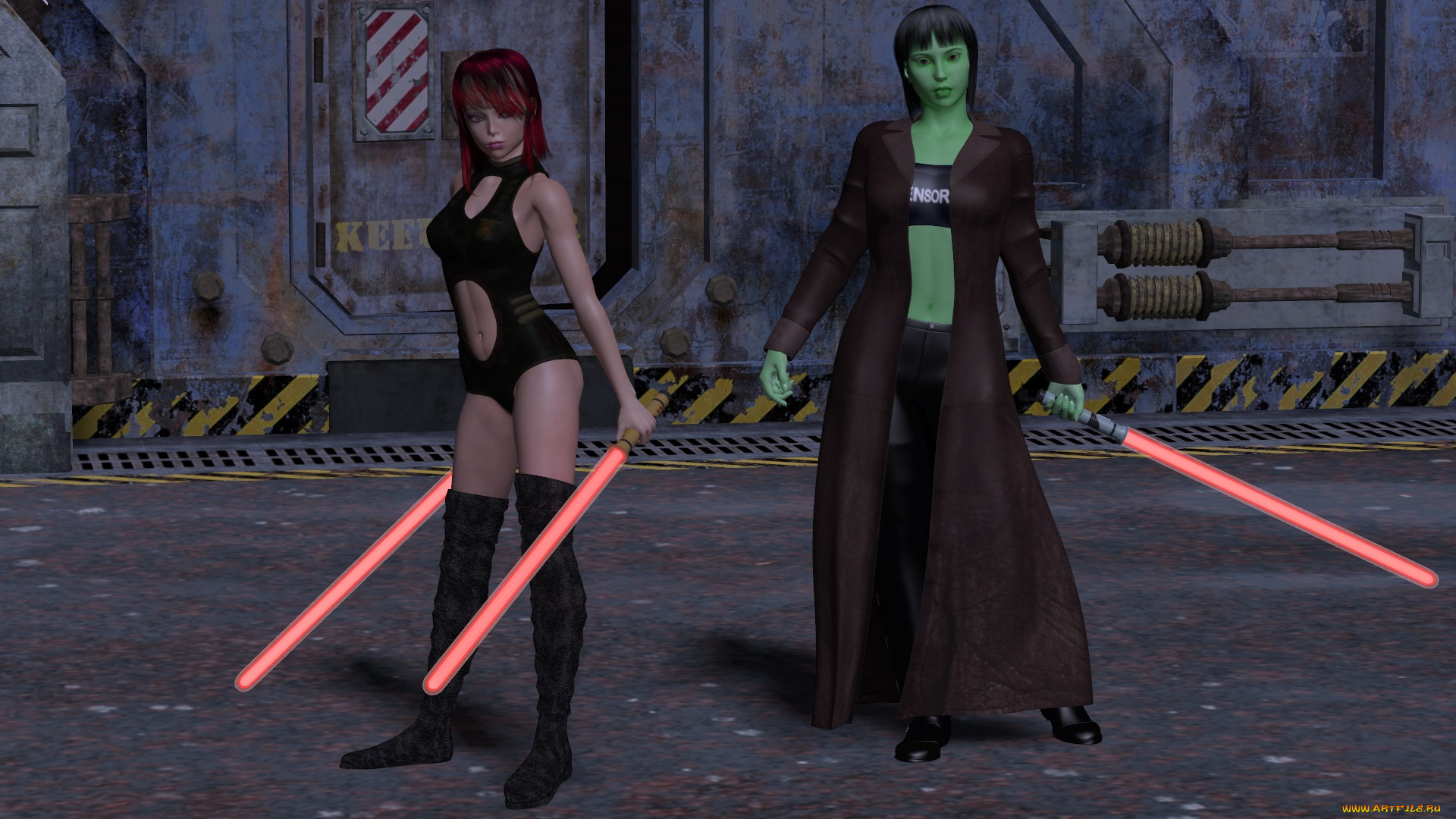 3д, графика, фантазия, , fantasy, оружие, фон, взгляд, девушки