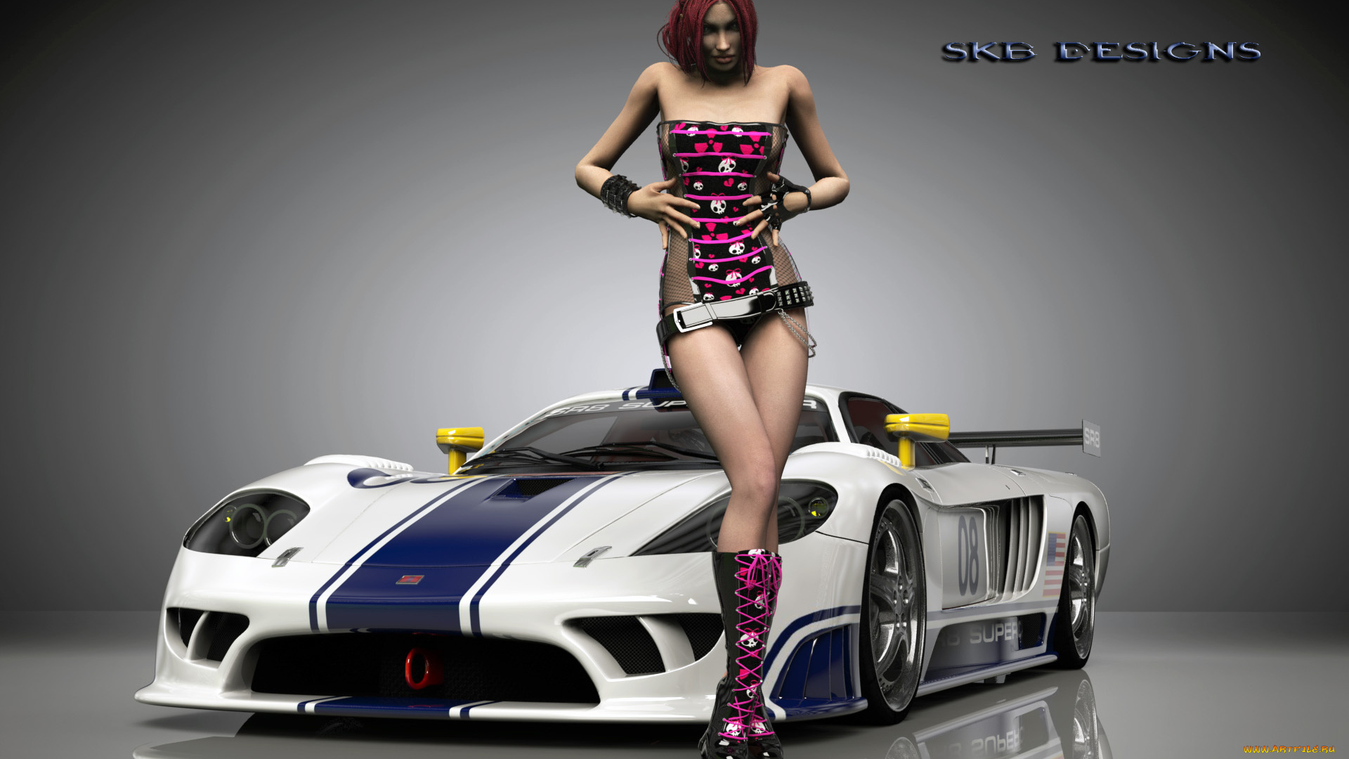 3д, графика, люди-авто, мото, , people-, car, , , moto, автомобиль, фон, взгляд, девушка