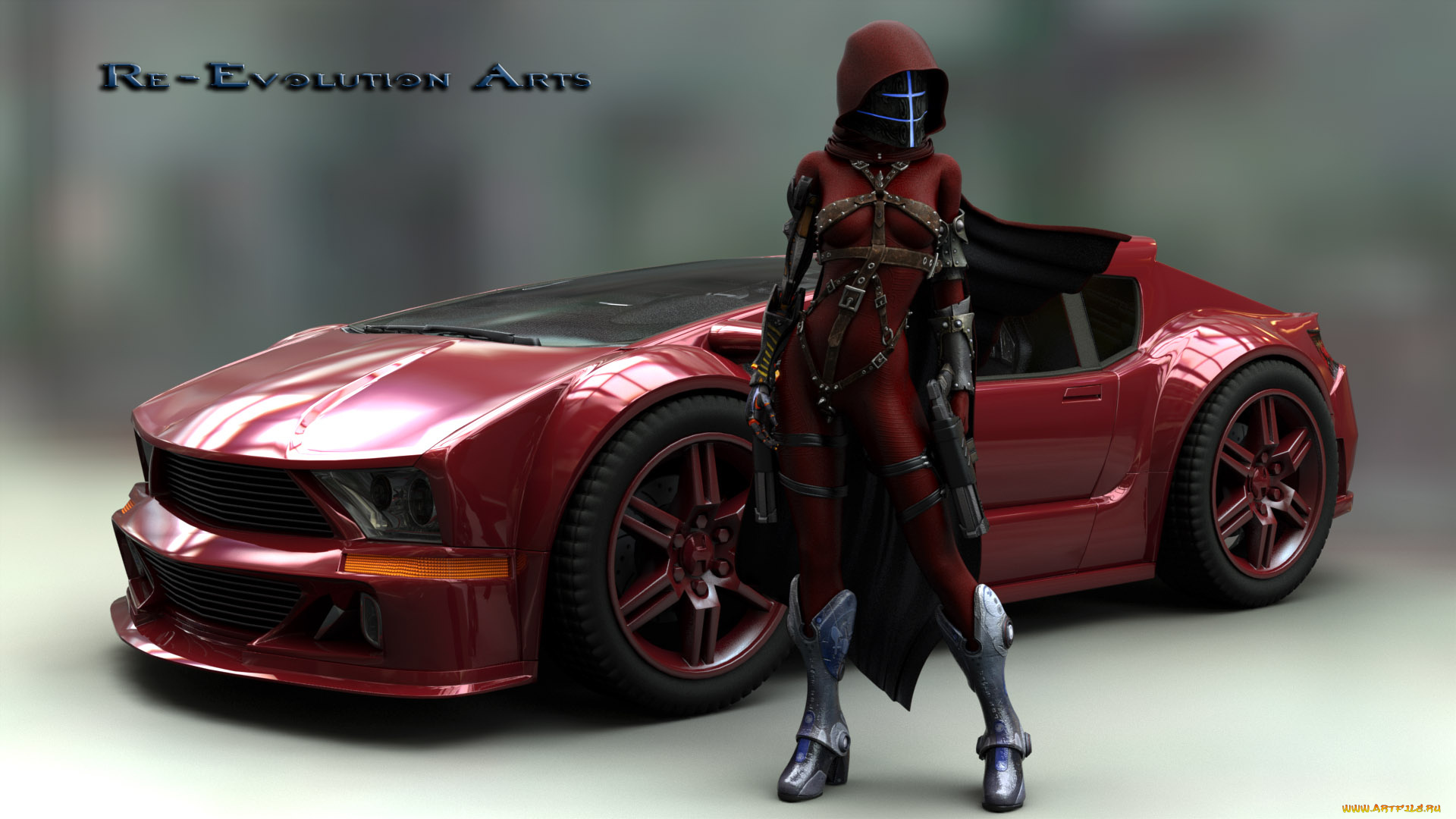 3д, графика, люди-авто, мото, , people-, car, , , moto, девушка, автомобиль, фон, взгляд