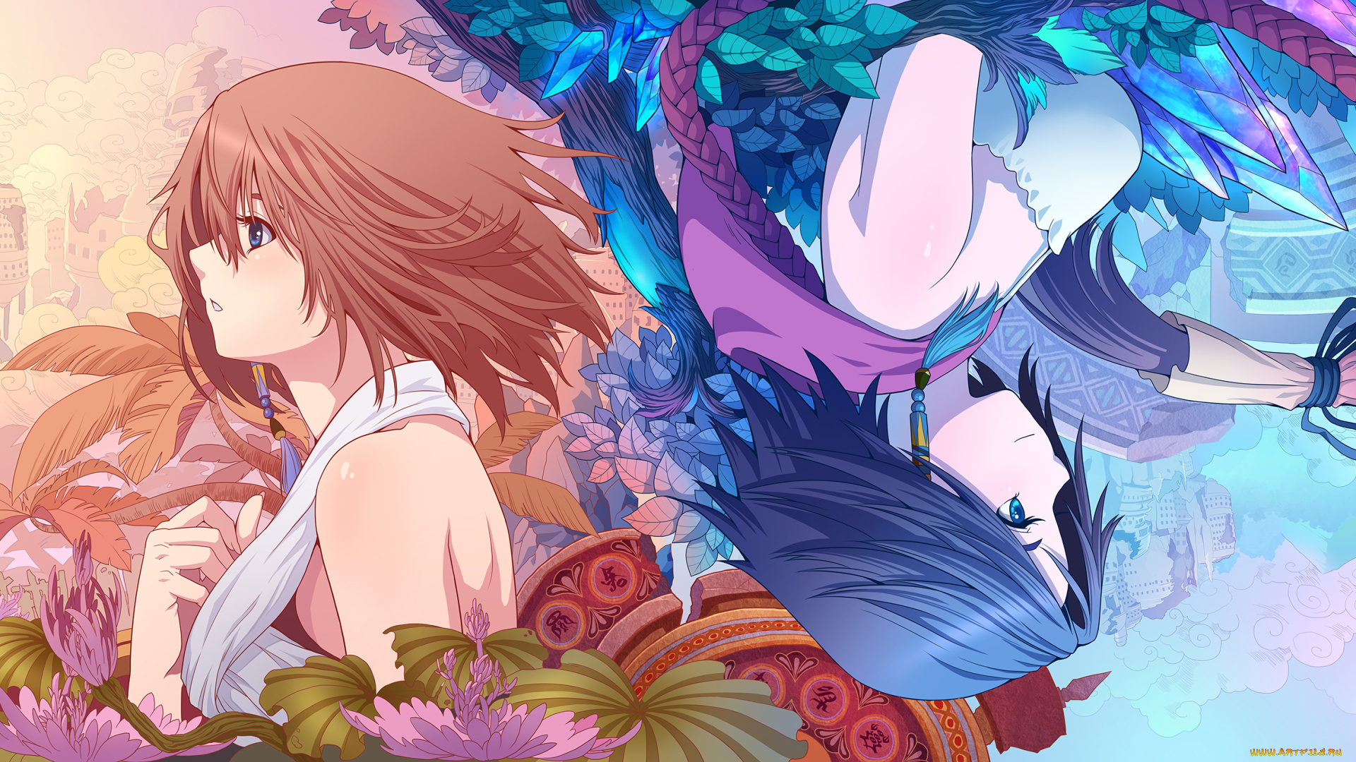 аниме, final, fantasy, девушки