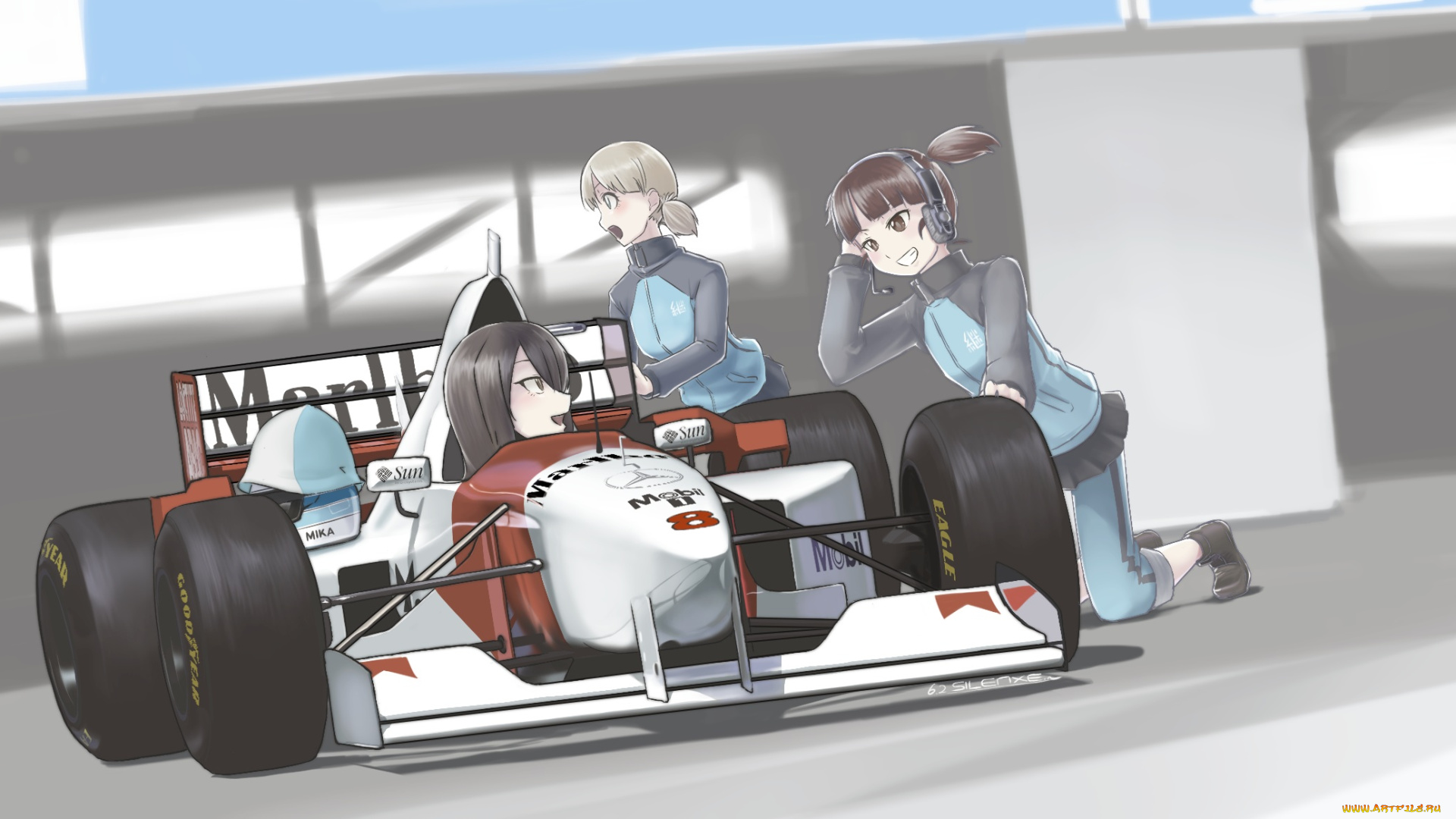 аниме, girls, und, panzer, девушки, гоночная, машина