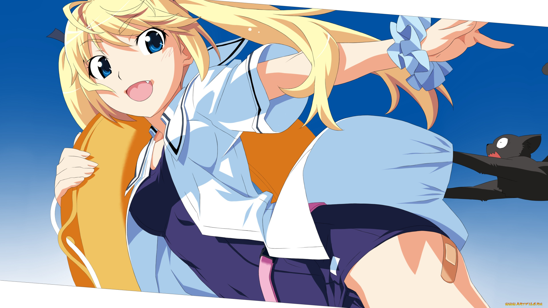 аниме, grisaia, no, kajitsu, девушка, взгляд, фон