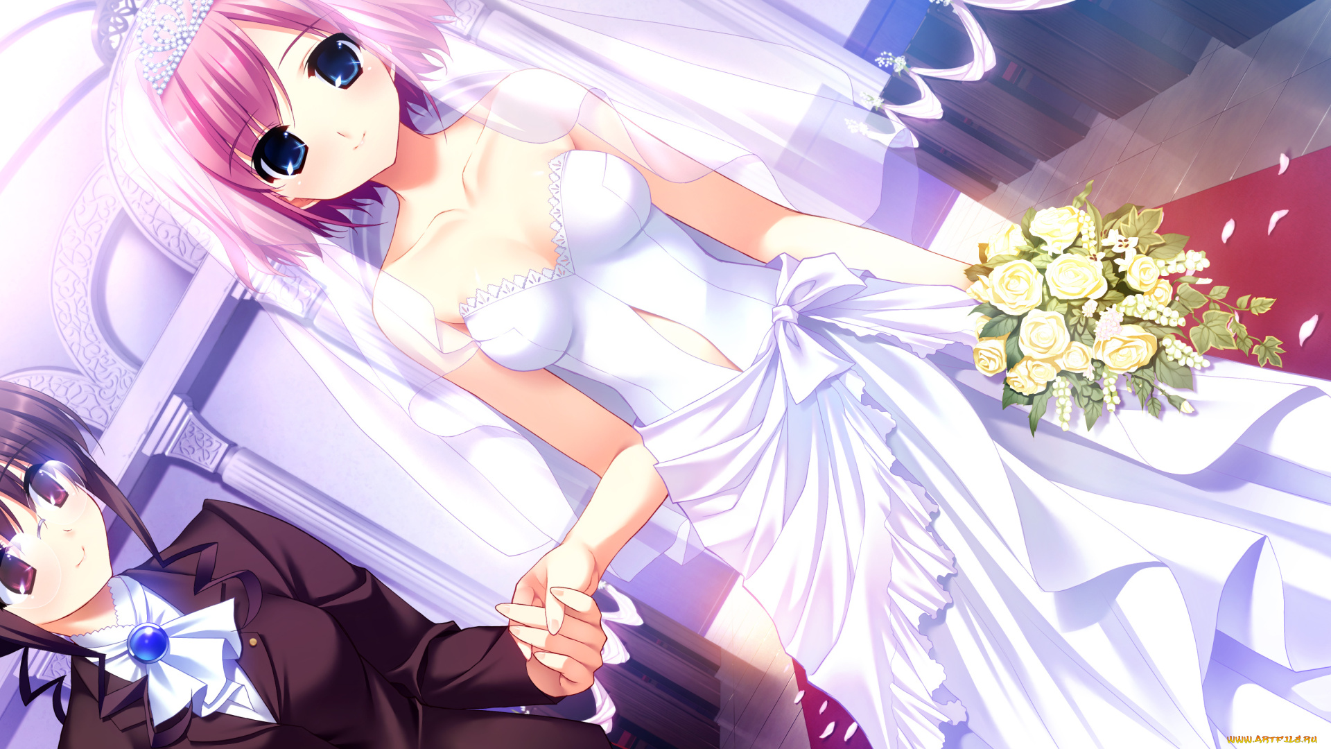 grisaia, no, kajitsu, аниме, девушка, взгляд, фон