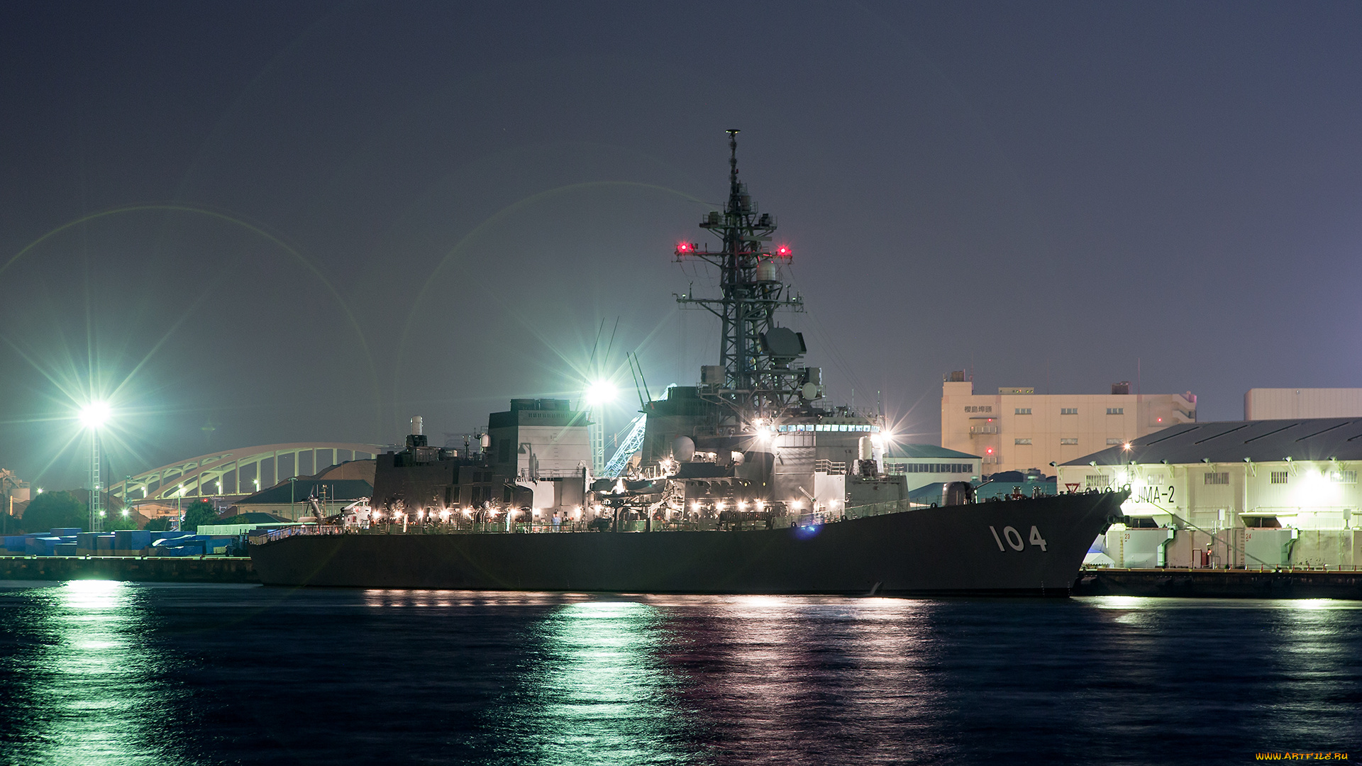 корабли, крейсеры, , линкоры, , эсминцы, военный, корабль, огни, ночь
