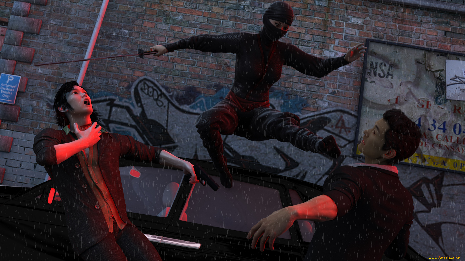 ninja, , story, revenge, 3д, графика, фантазия, , fantasy, парни, ниндзя