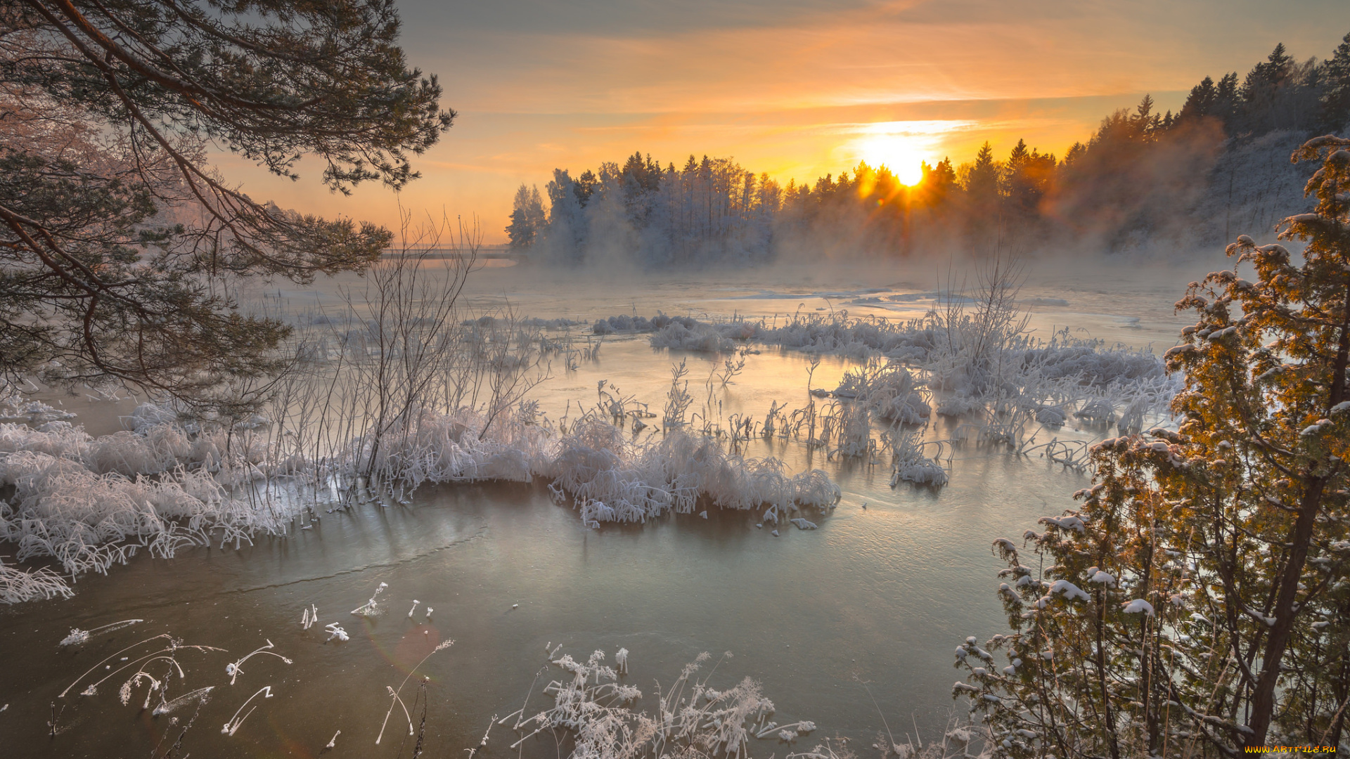 природа, реки, озера, закат, озеро