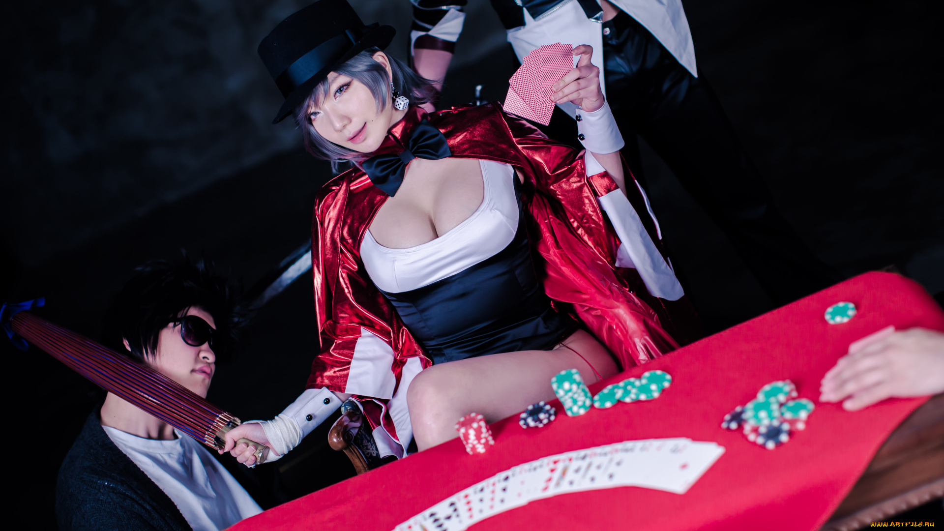 разное, cosplay, , косплей, hero, warz, девушка, казино, карты, фишки