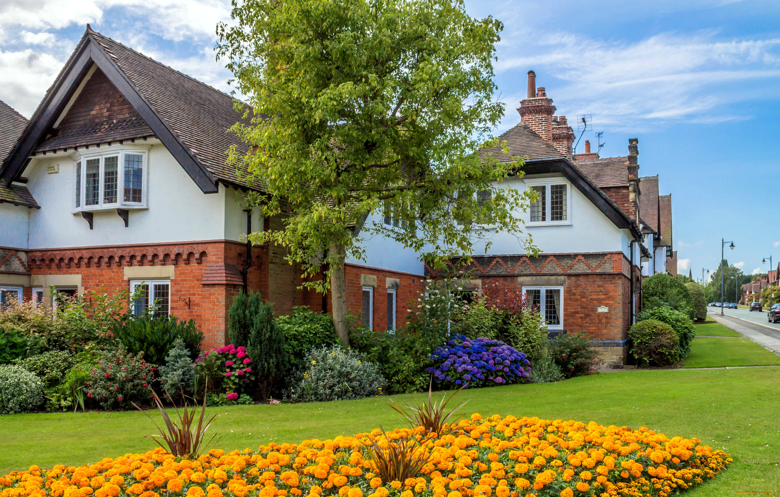 города, -, здания, , дома, лето, дом