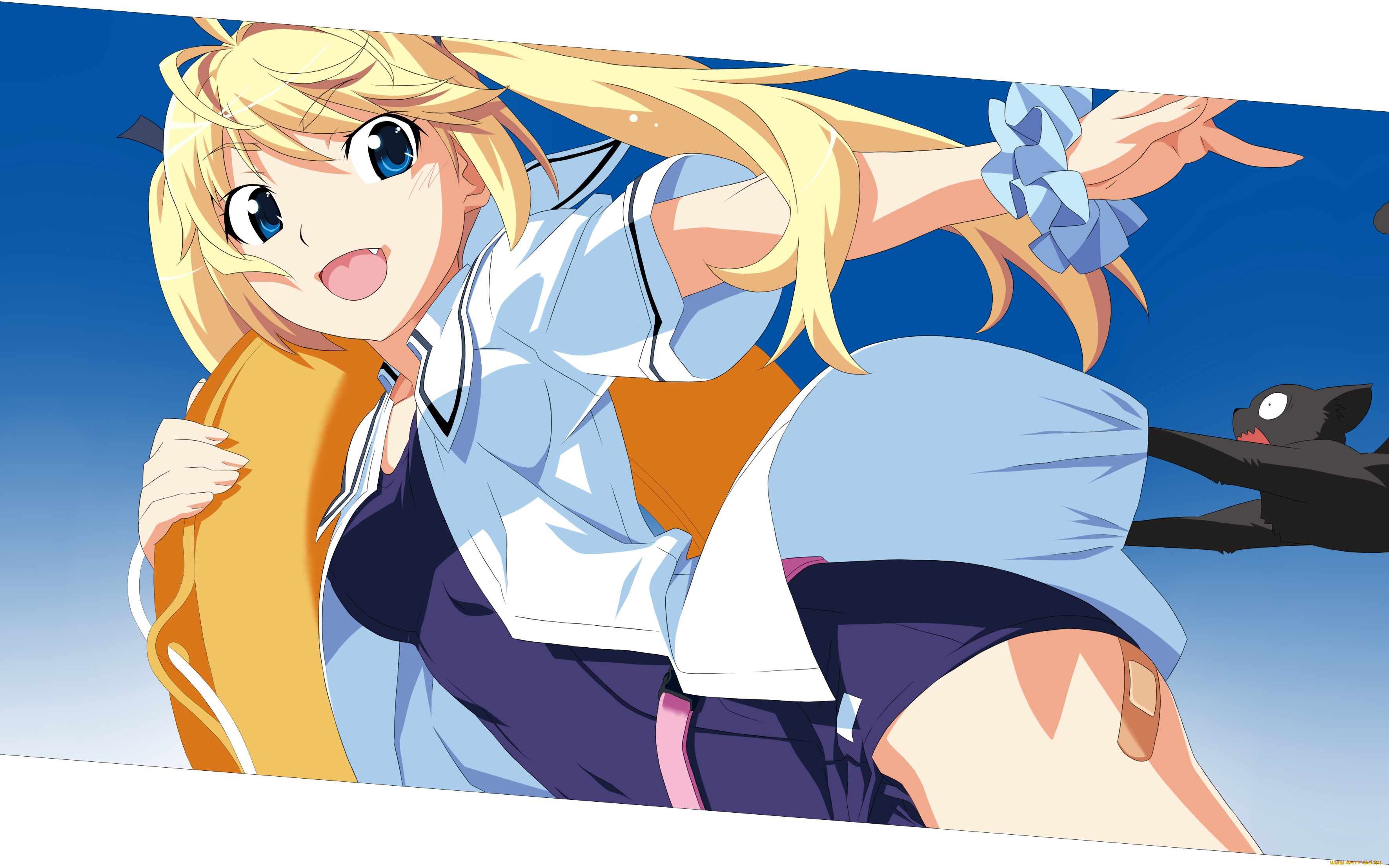 аниме, grisaia, no, kajitsu, девушка, взгляд, фон