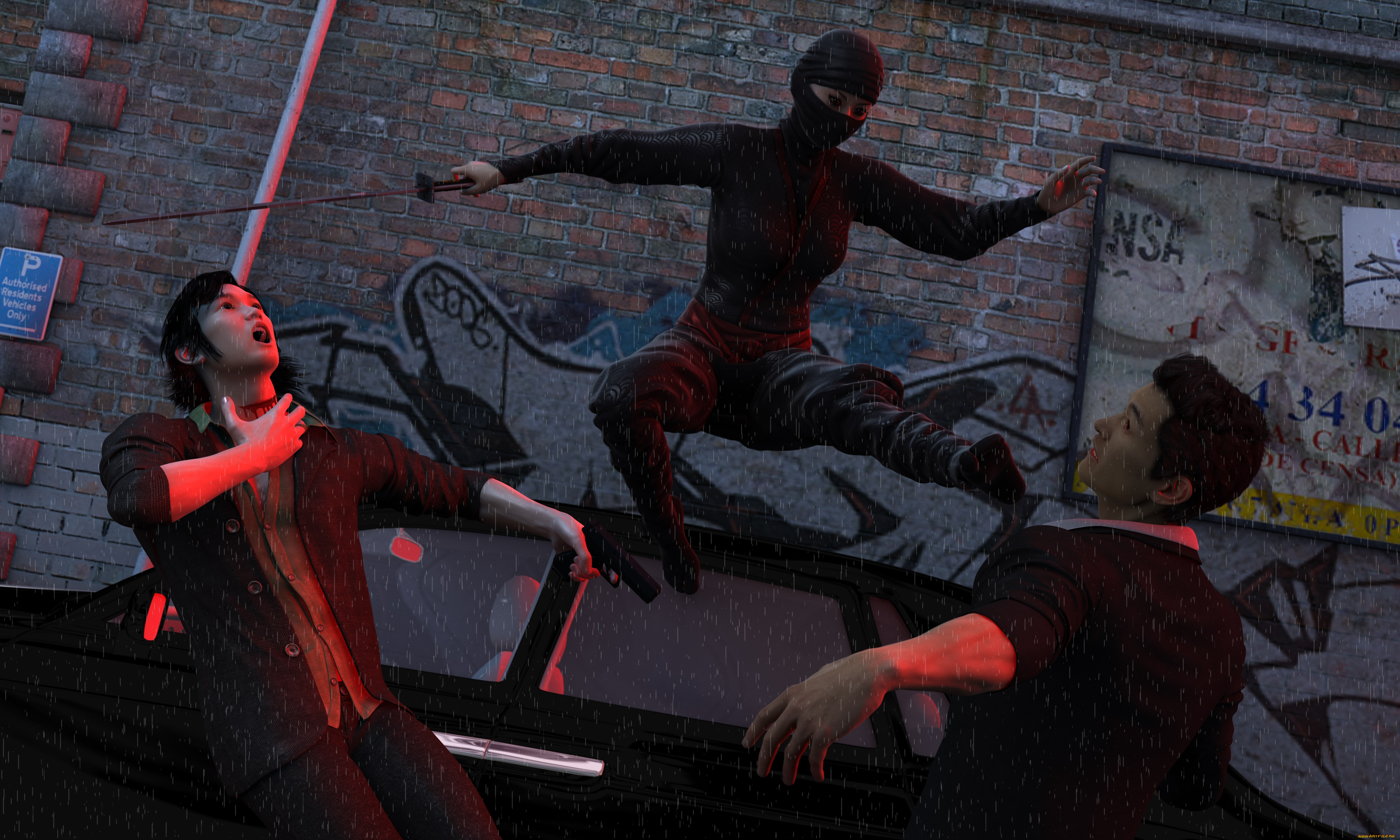 ninja, , story, revenge, 3д, графика, фантазия, , fantasy, парни, ниндзя