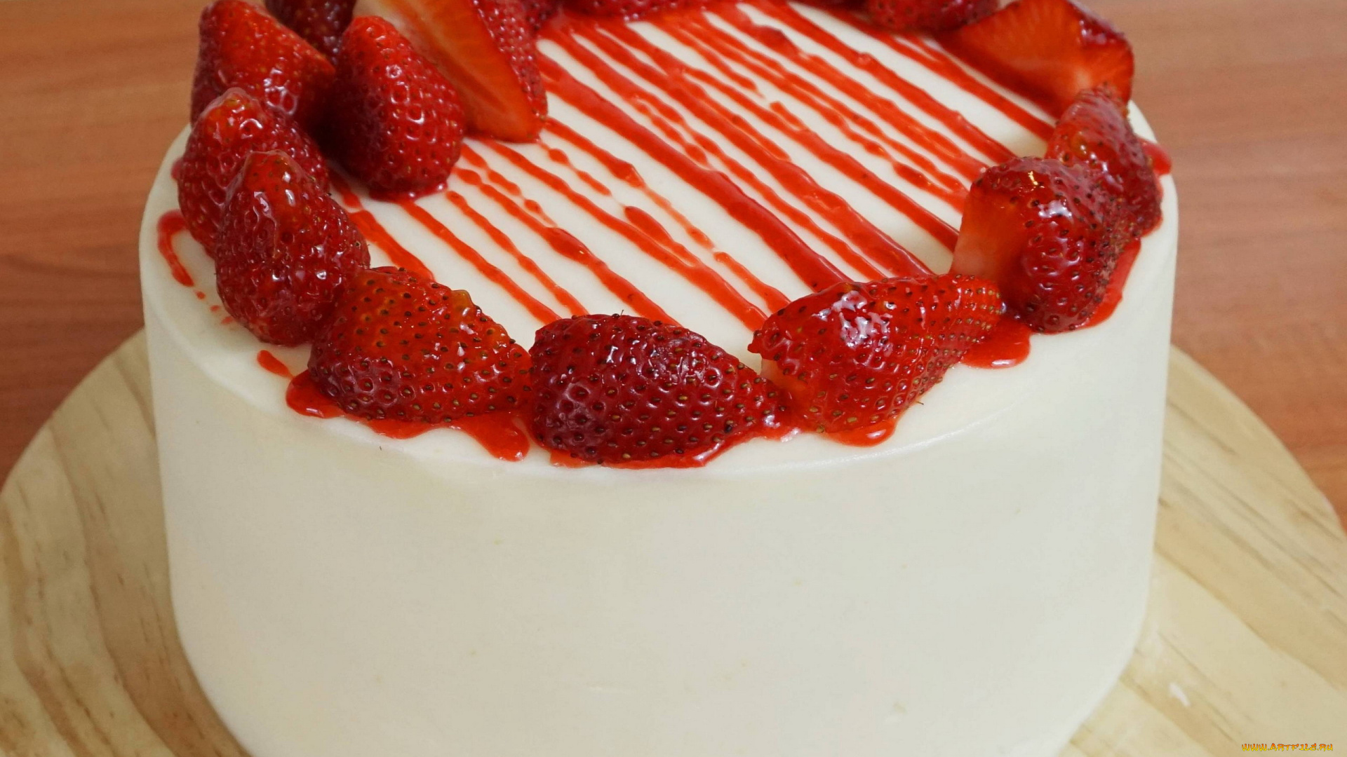 еда, торты, крем, торт, клубника