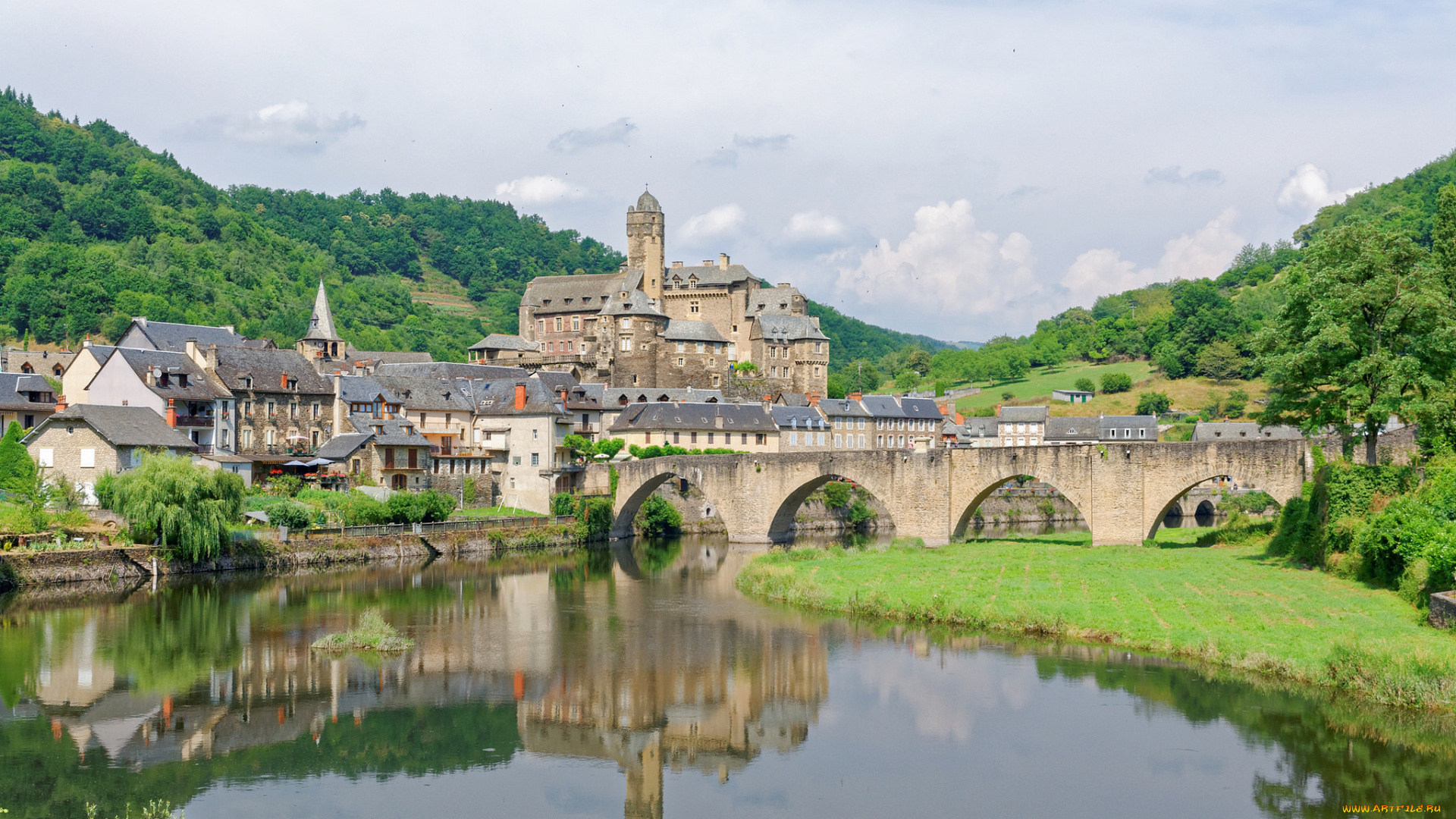 estaing, города, -, панорамы, обзор