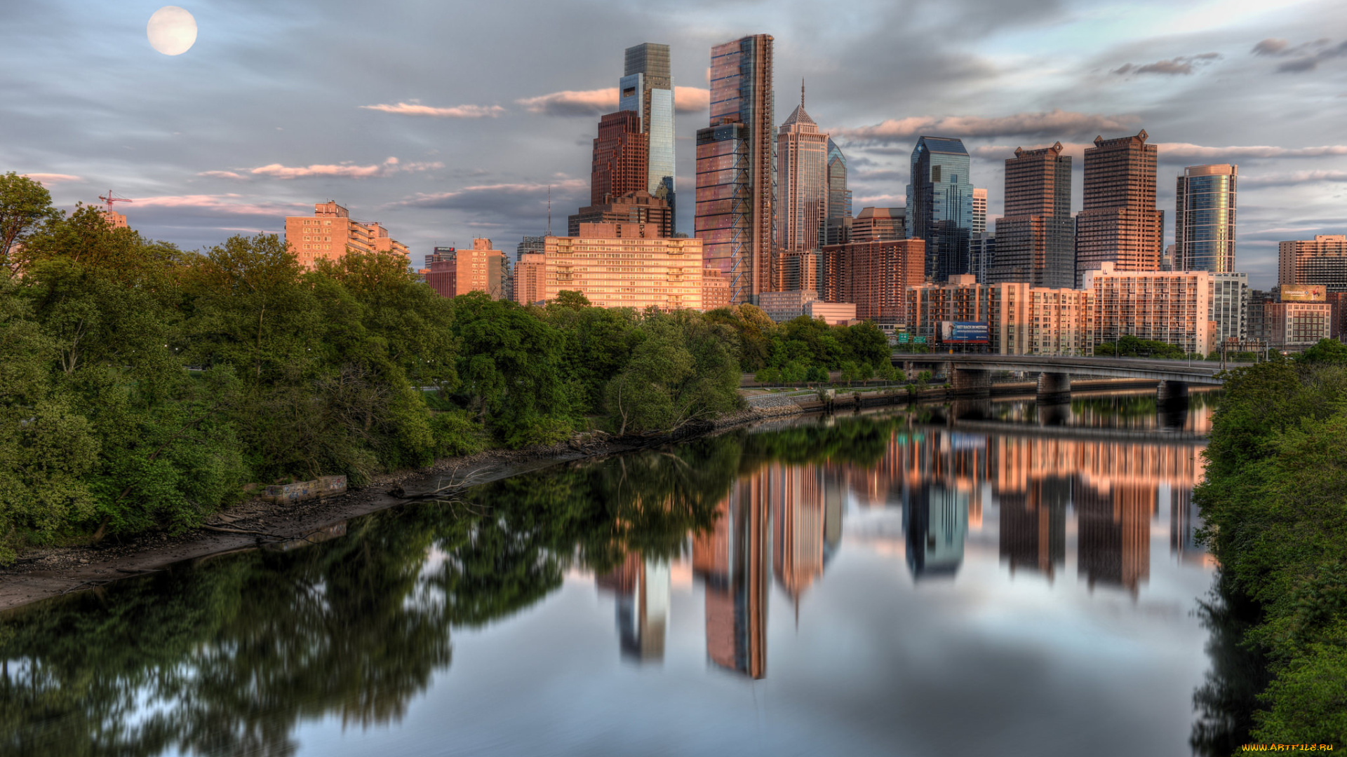 города, -, панорамы, небоскребы, панорама