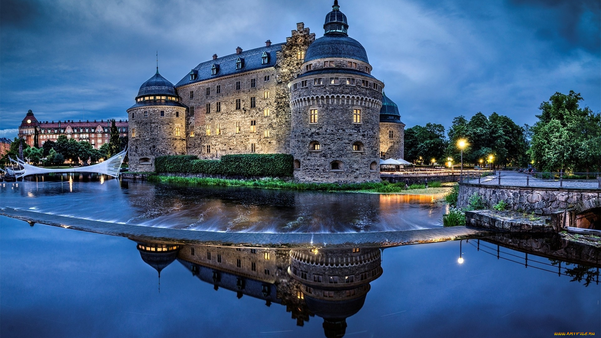 orebro, castle, города, замки, швеции, orebro, castle