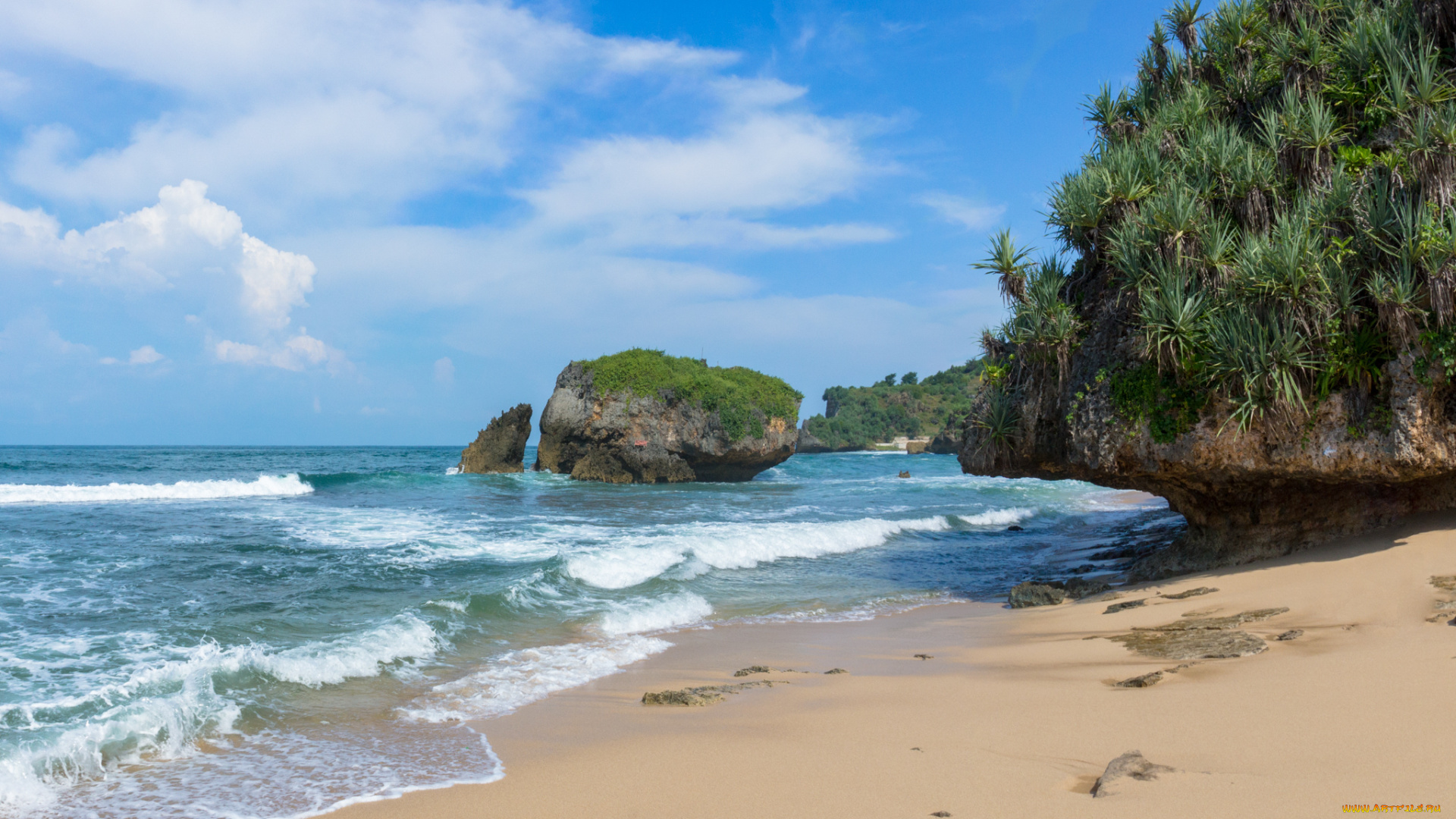 природа, побережье, море, берег