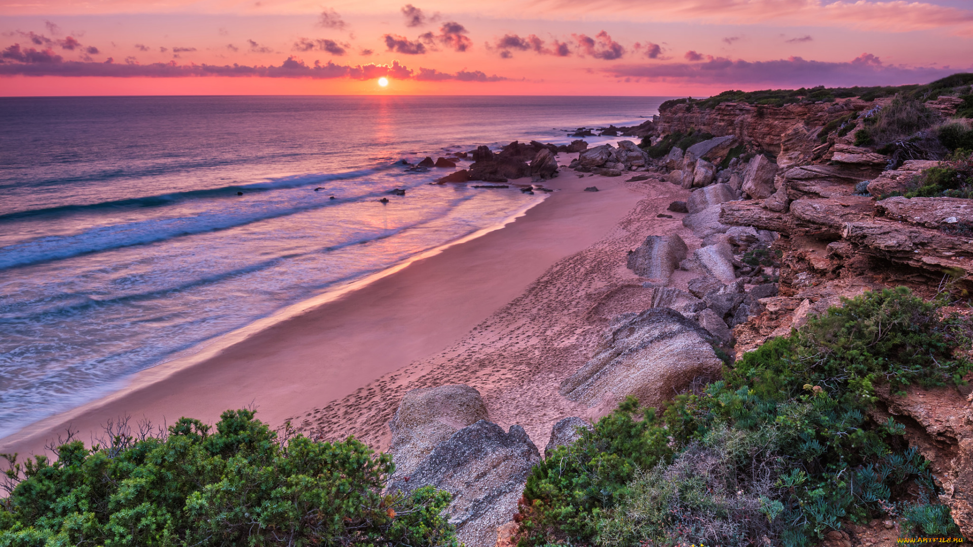 природа, побережье, простор