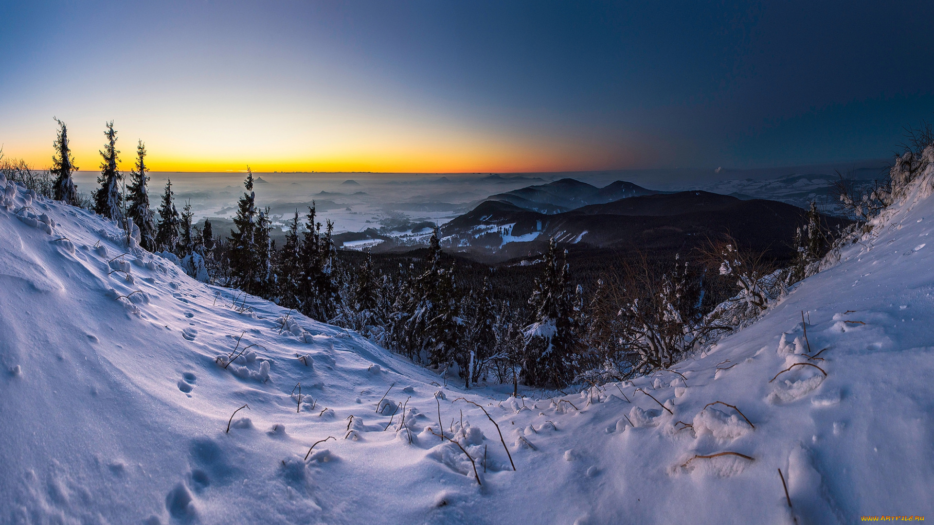 природа, зима, снег