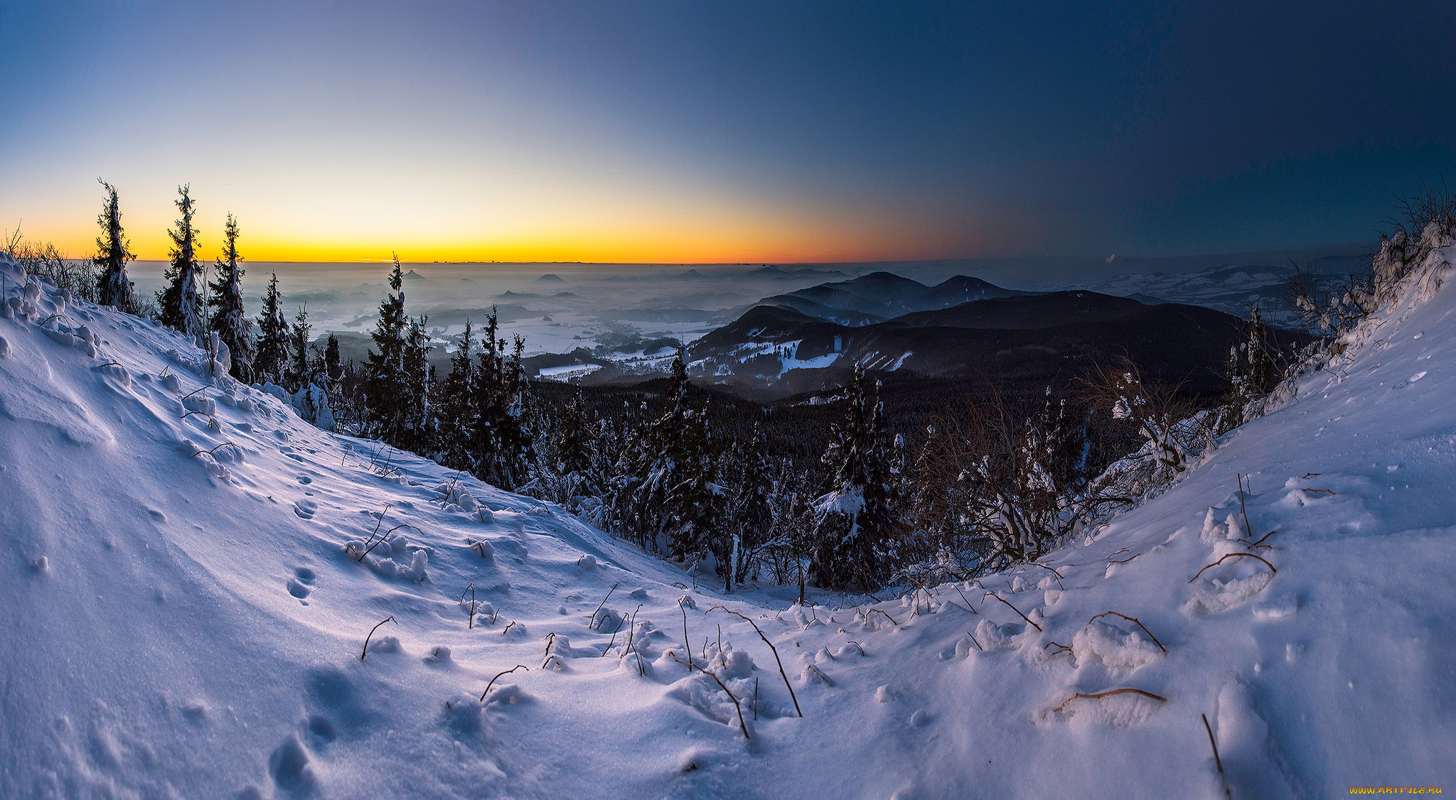 природа, зима, снег