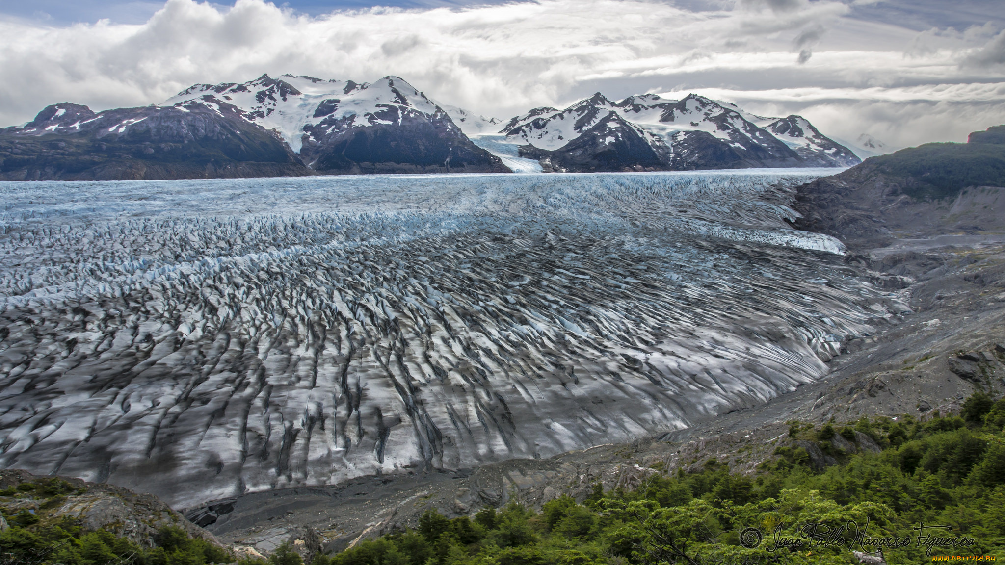 природа, айсберги, и, ледники, глетчер