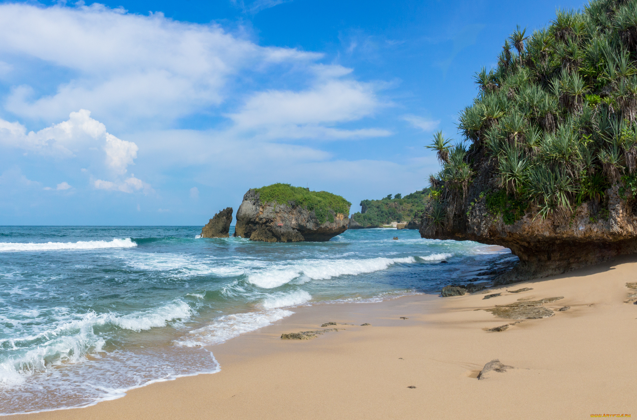 природа, побережье, море, берег