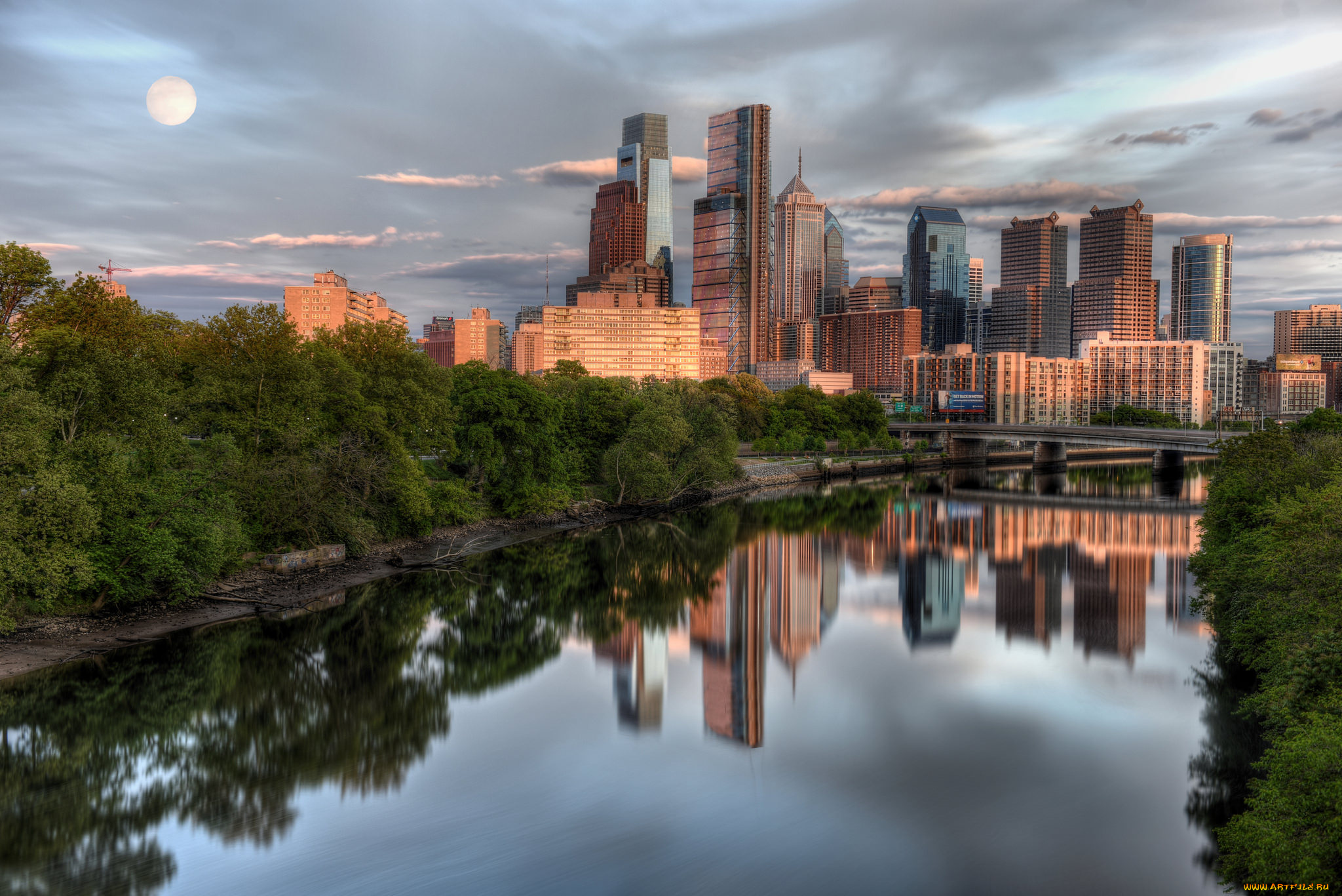 города, -, панорамы, небоскребы, панорама