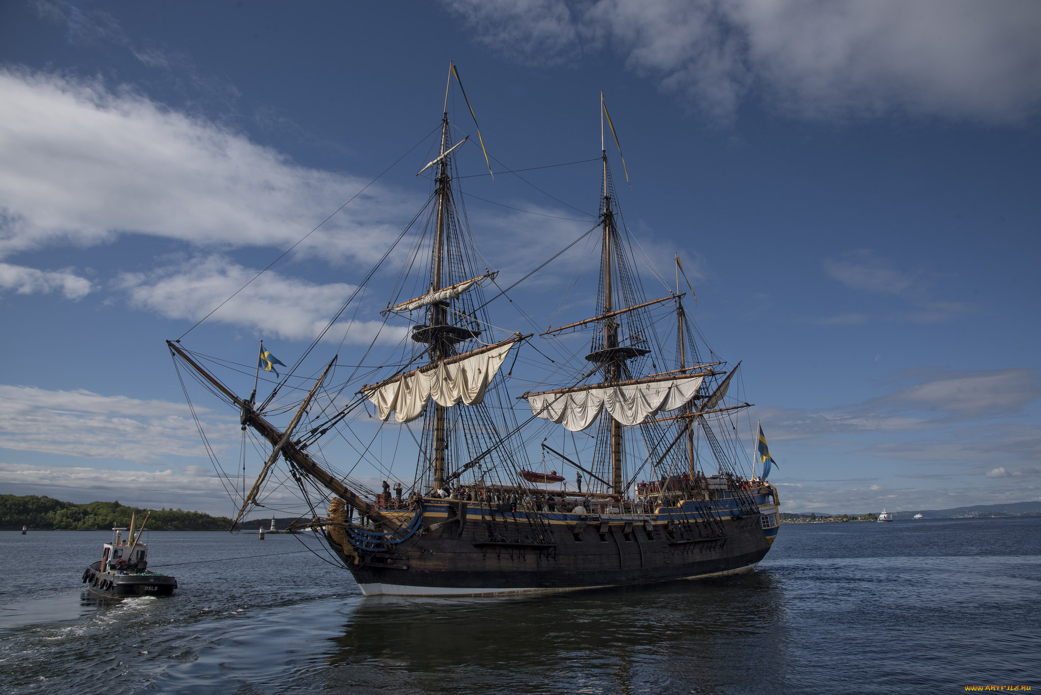 корабли, парусники, паруса, мачты