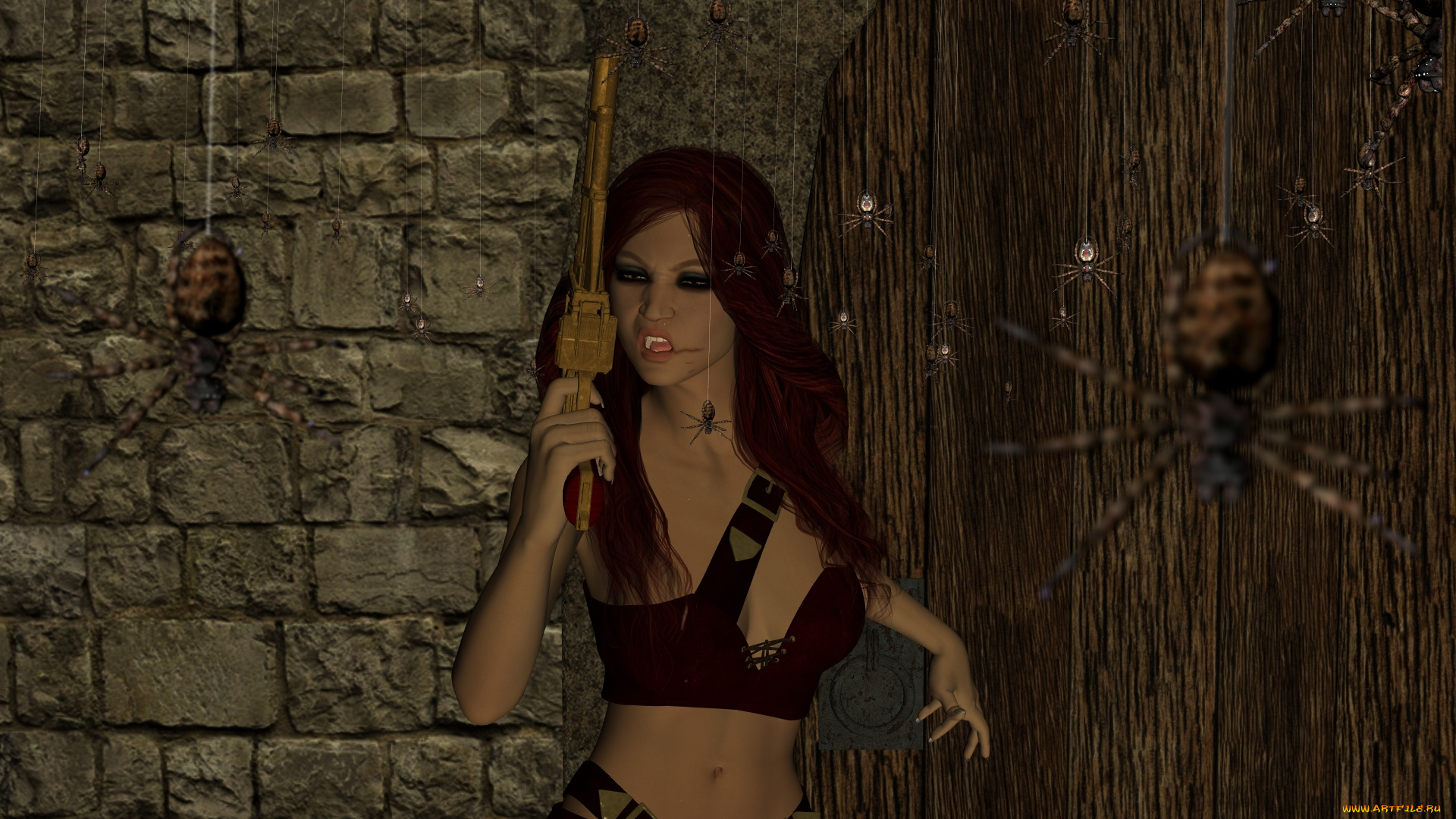 3д, графика, фантазия, , fantasy, фон, девушка, взгляд