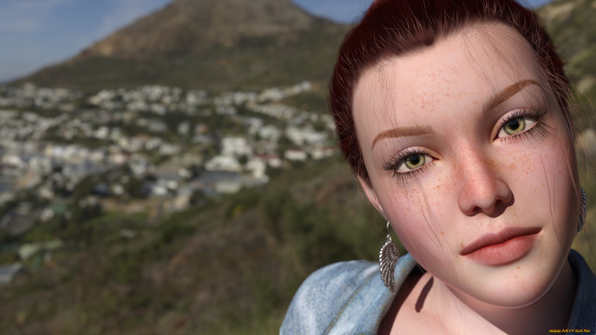 3д, графика, портрет, , portraits, фон, взгляд, девушка