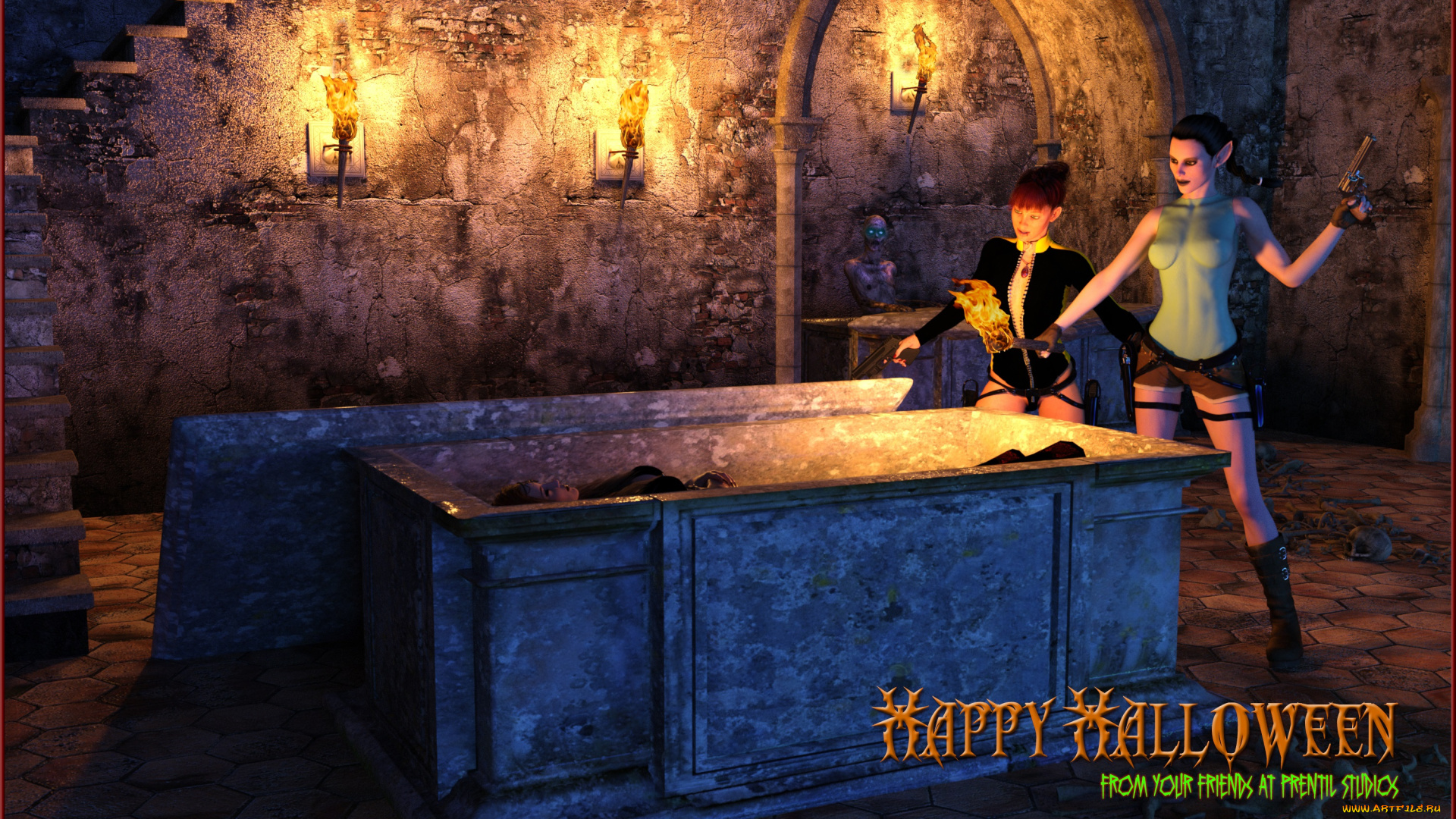 3д, графика, праздники, , holidays, взгляд, девушки, фон