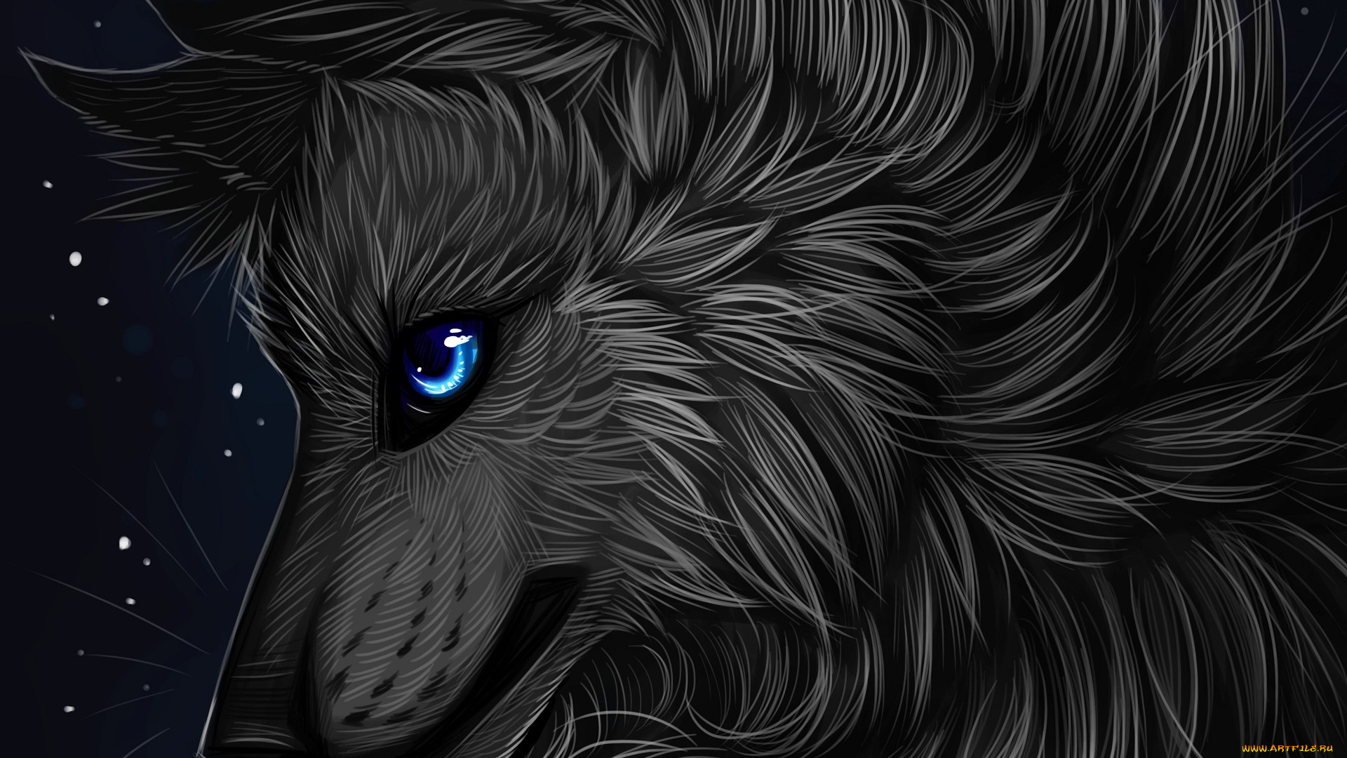 рисованное, животные, , волки, волк