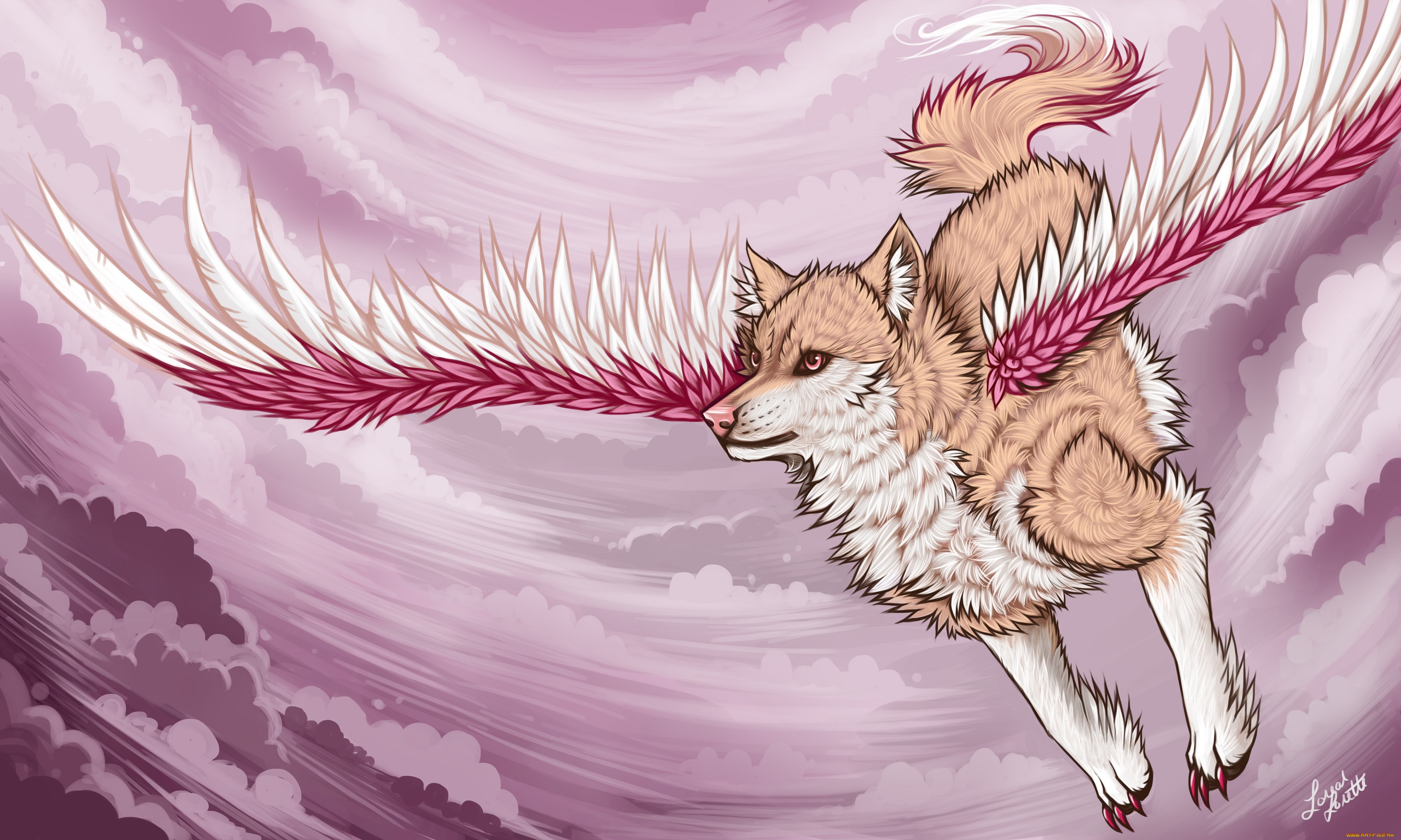 рисованное, животные, , сказочные, , мифические, волк