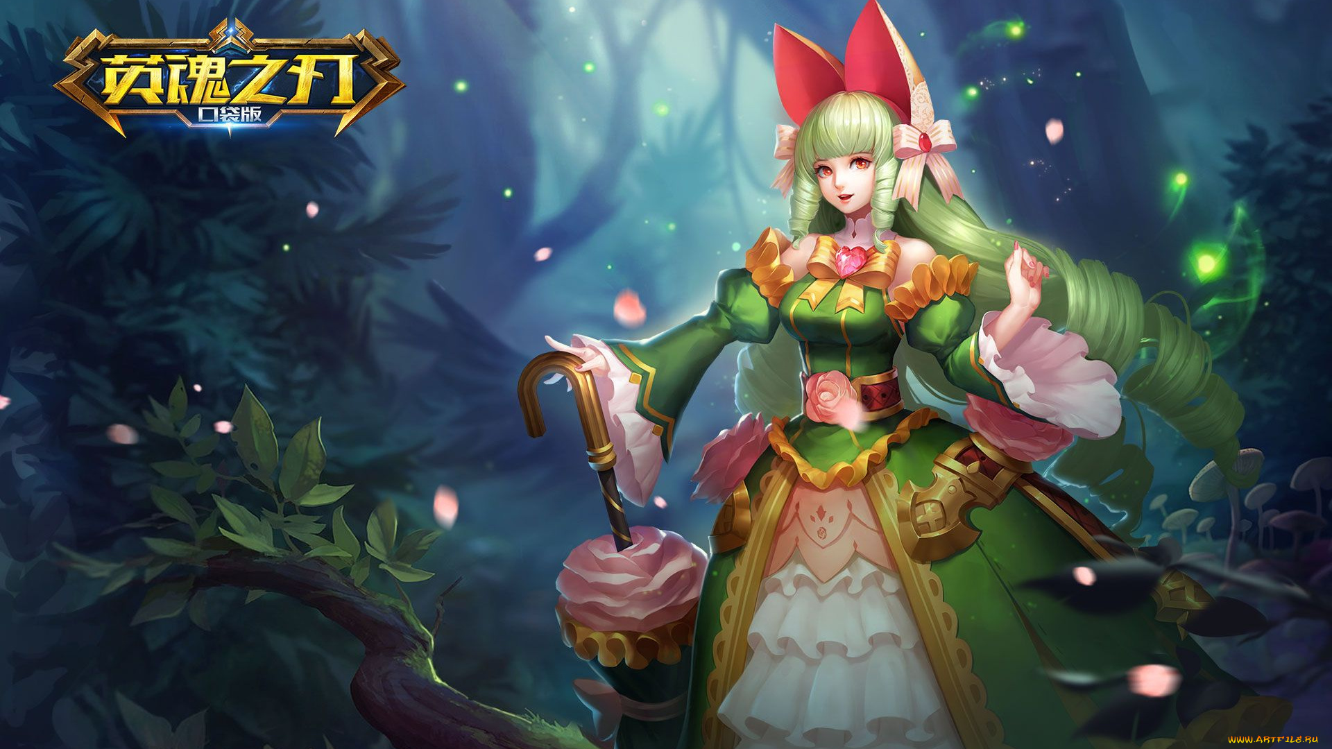 видео, игры, heroes, evolved, девушка, зонт, лес