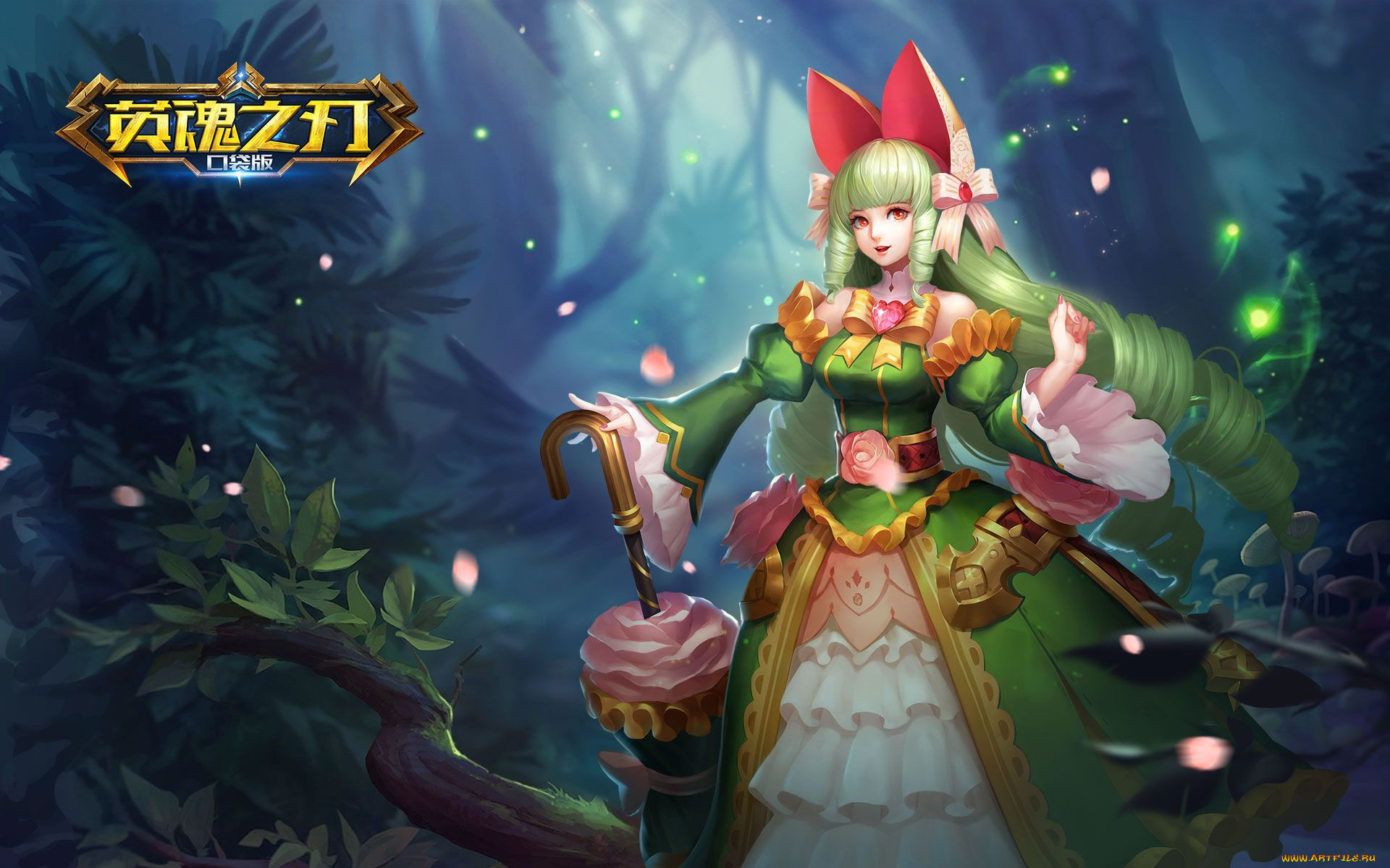 видео, игры, heroes, evolved, девушка, зонт, лес