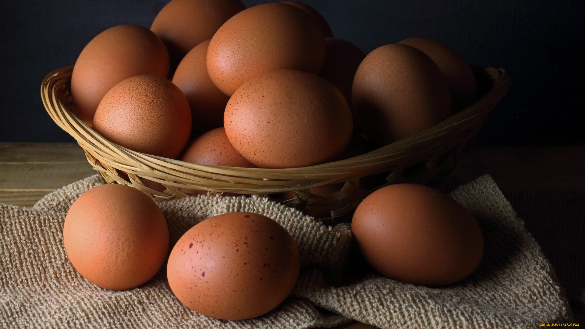 еда, яйца, корзинка, свежие